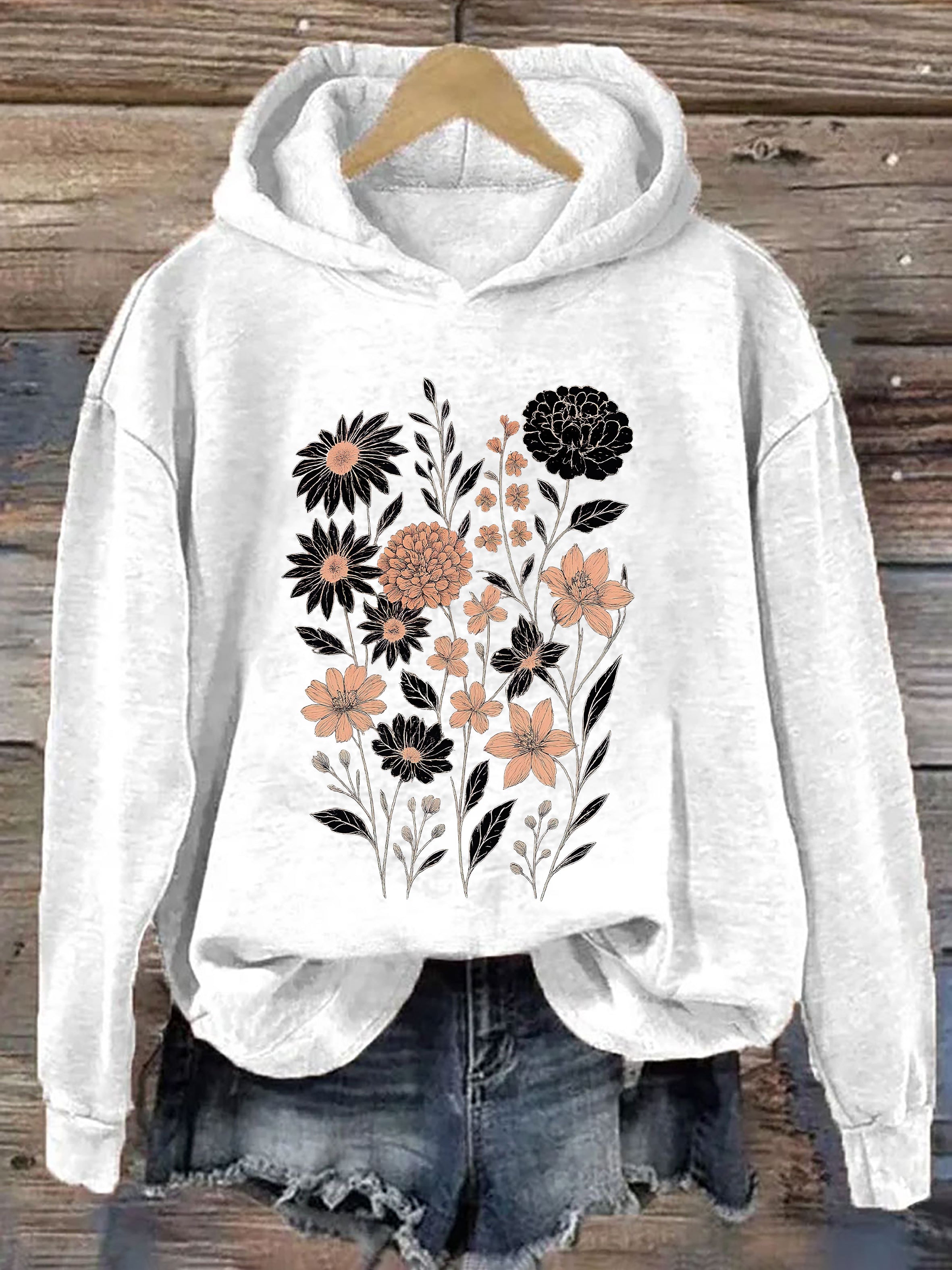 Vintage Pressed Flowers Hoodie