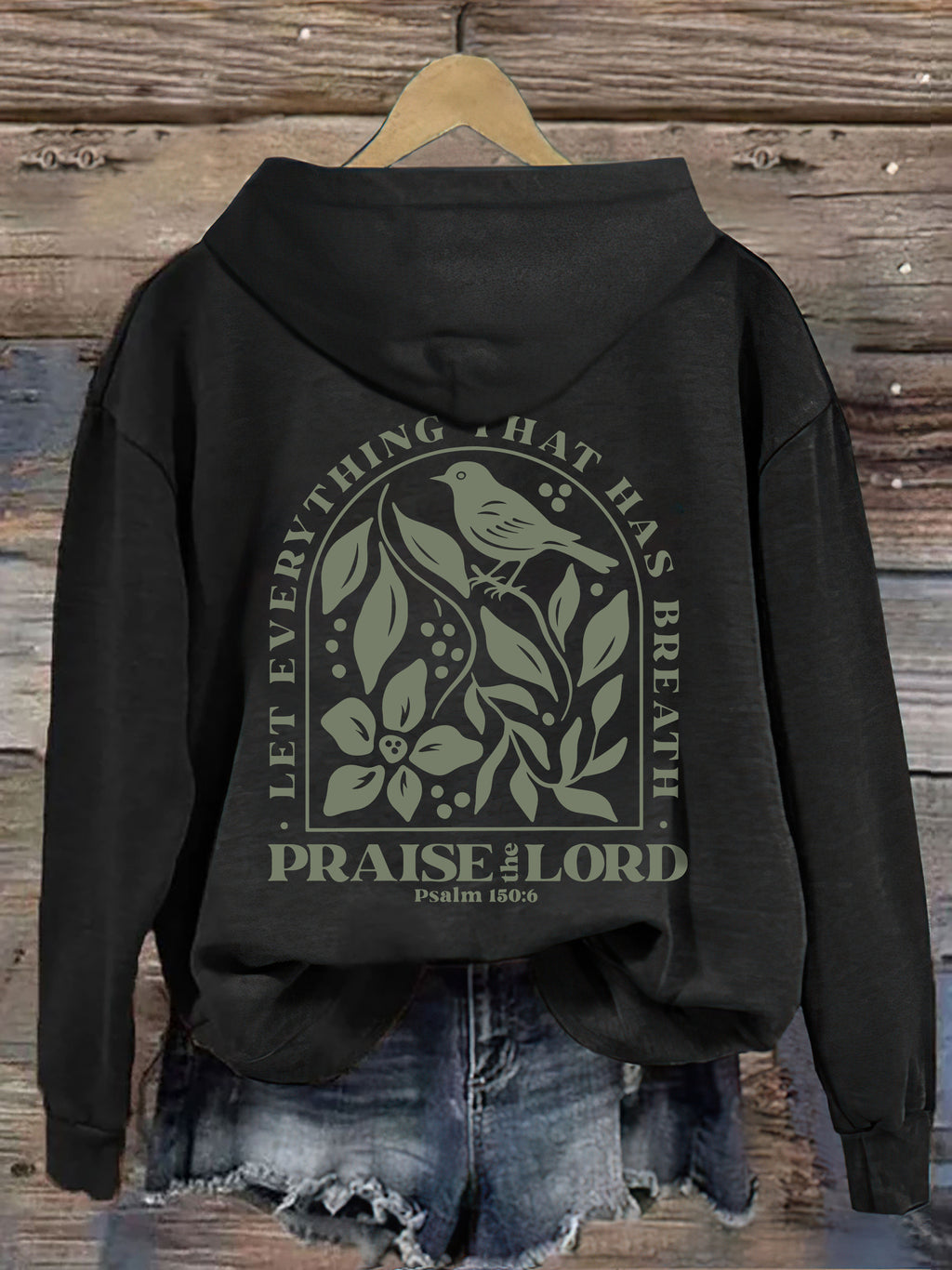 Vintage Faith Based Psalm 150:6 Christian Graphics Hoodie