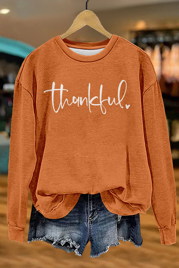 Simple Thanksgiving Print Sweatshirt