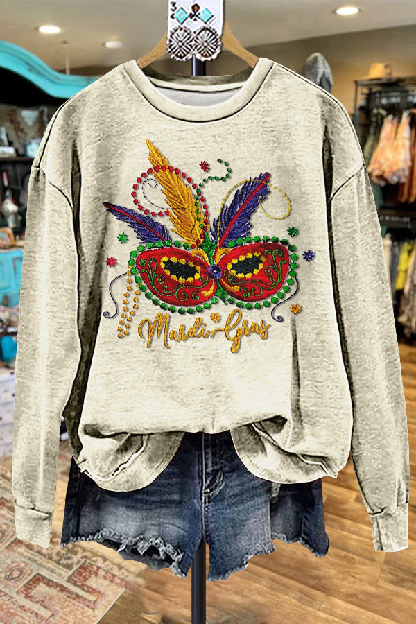 Classic Contrast Mardi Gras Sweatshirt