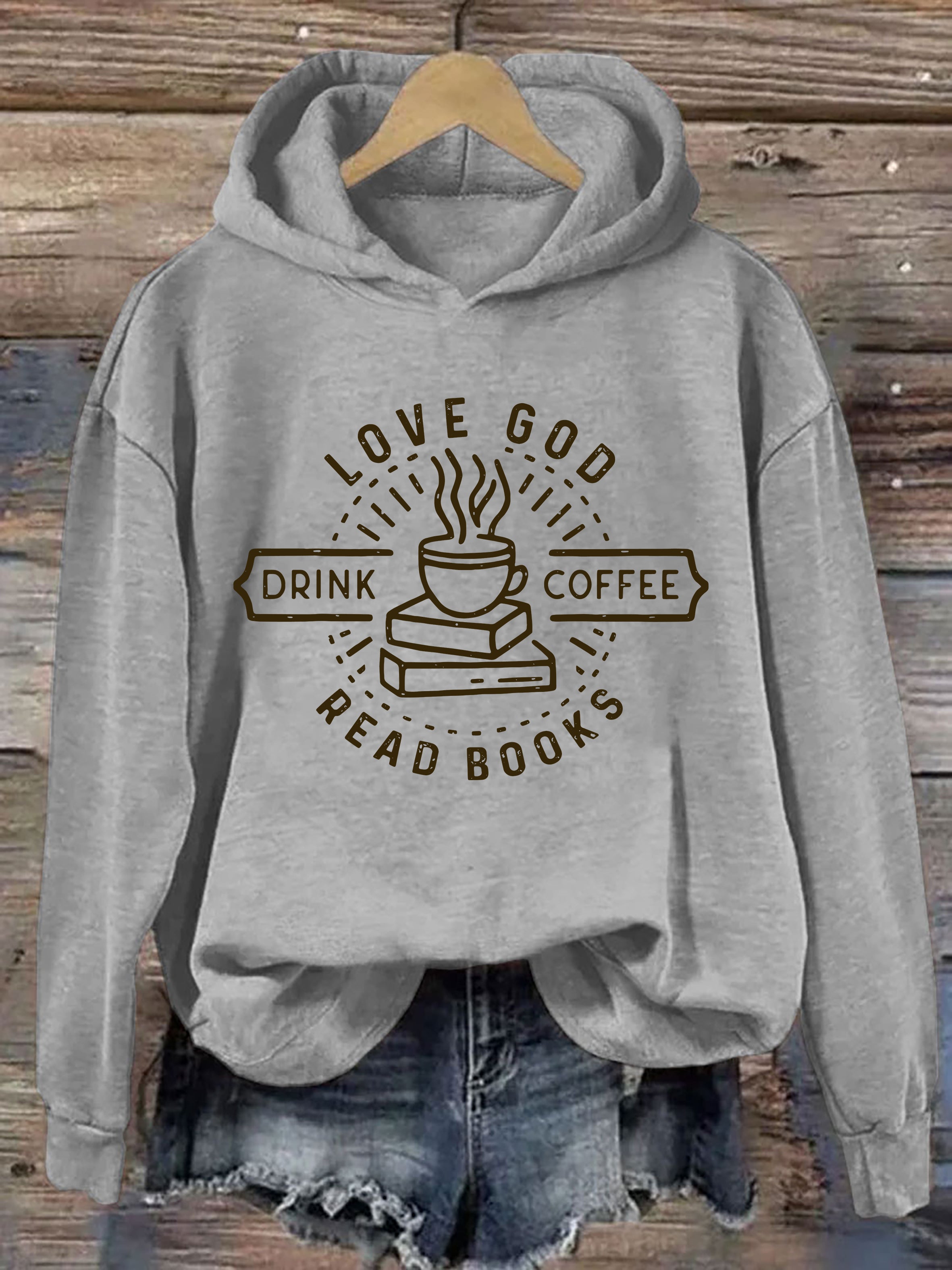 Love God Drink Coffee Read Books Hoodie