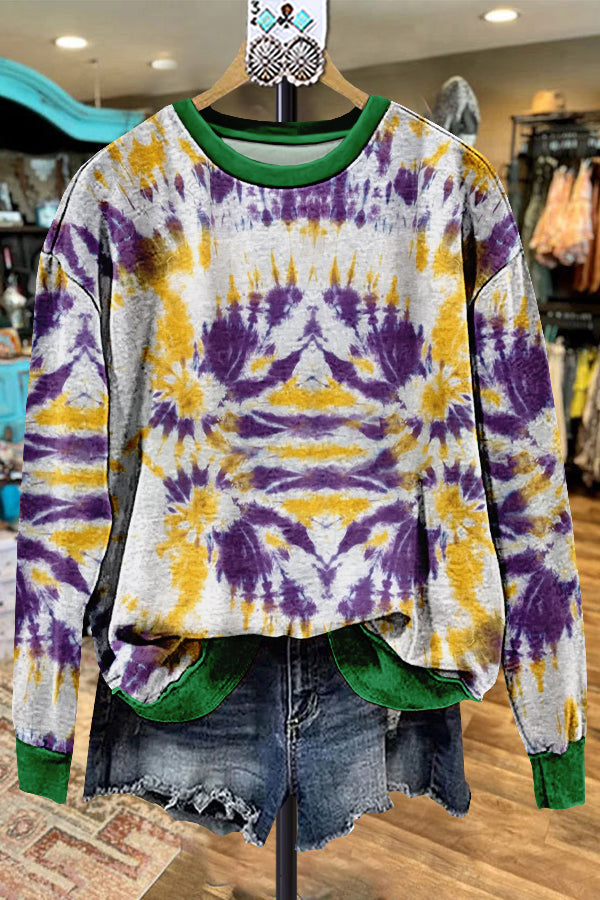 Classic Contrast Mardi Gras Sweatshirt