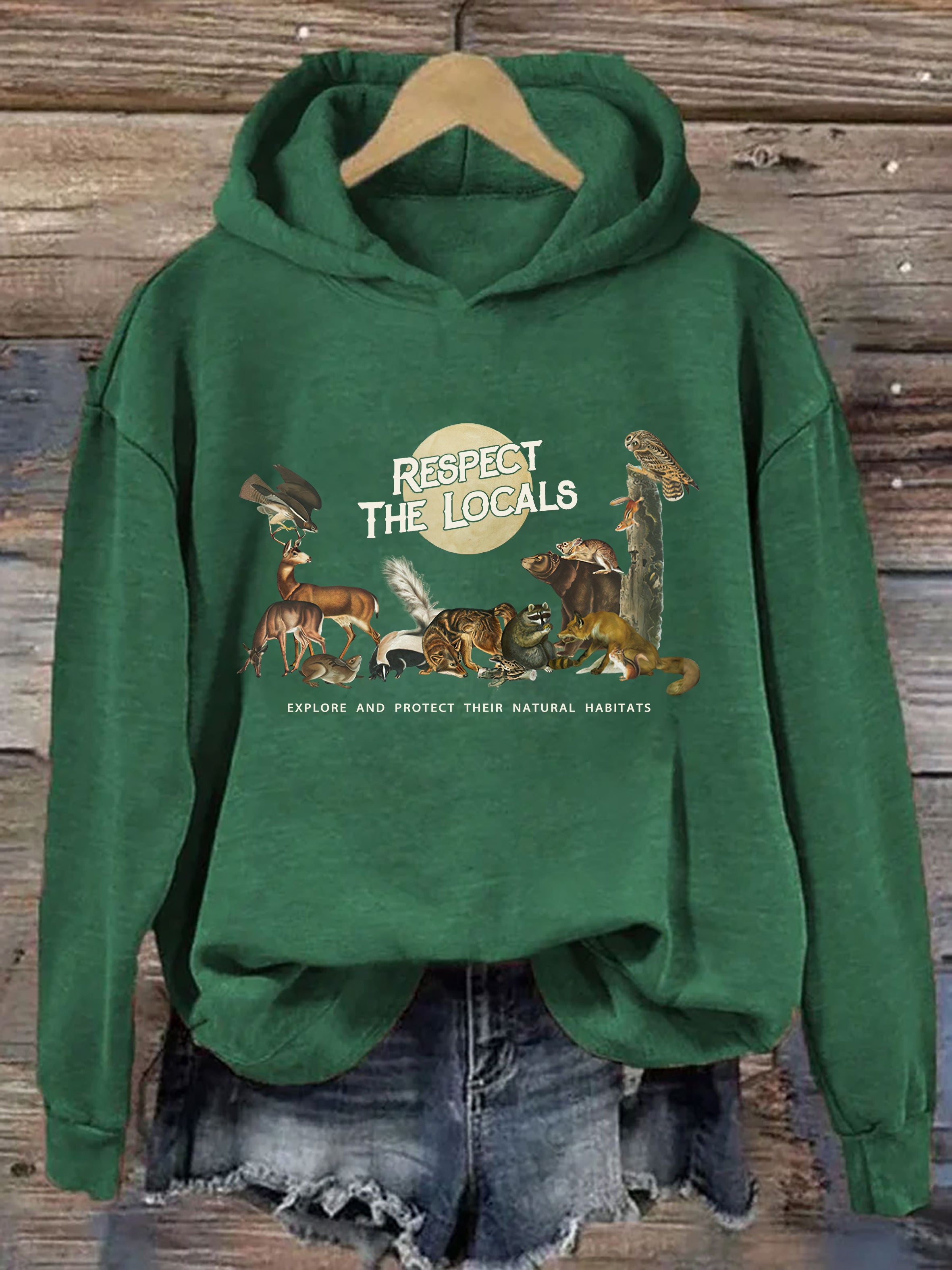 Respect The Locals Woodland Animals Hoodie