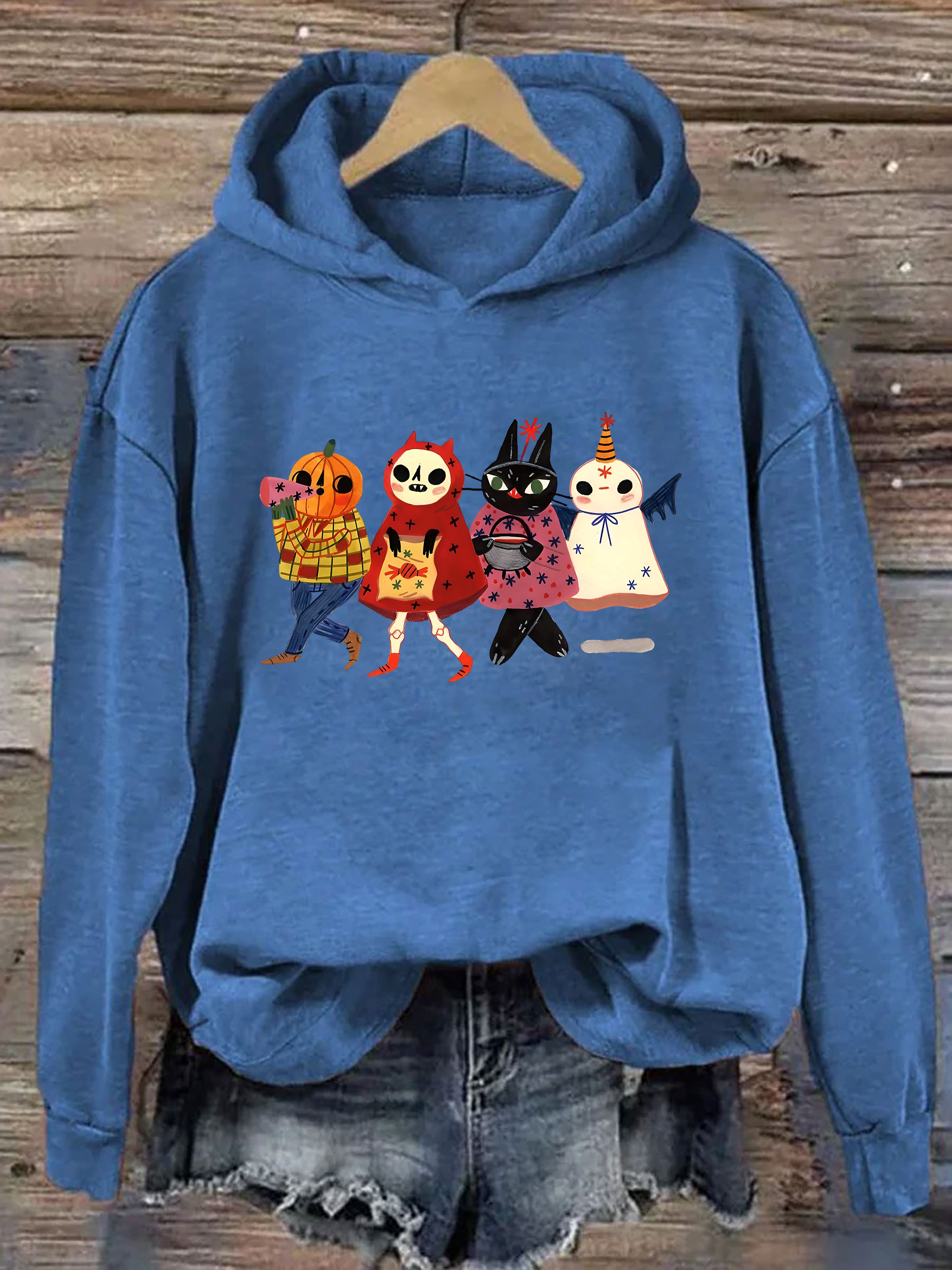 Halloween Cute Cat Ghost Hoodie