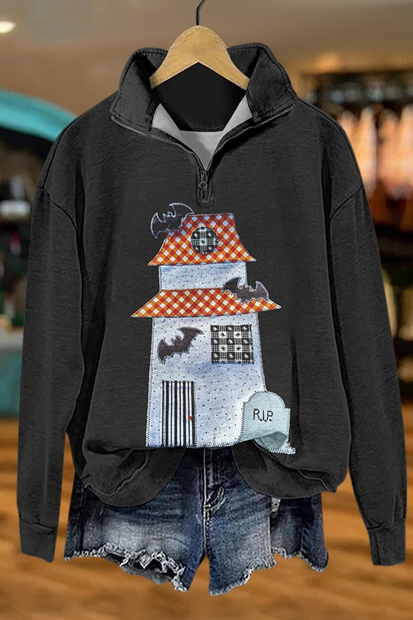 Halloween Bat Zipper Sweatshirt
