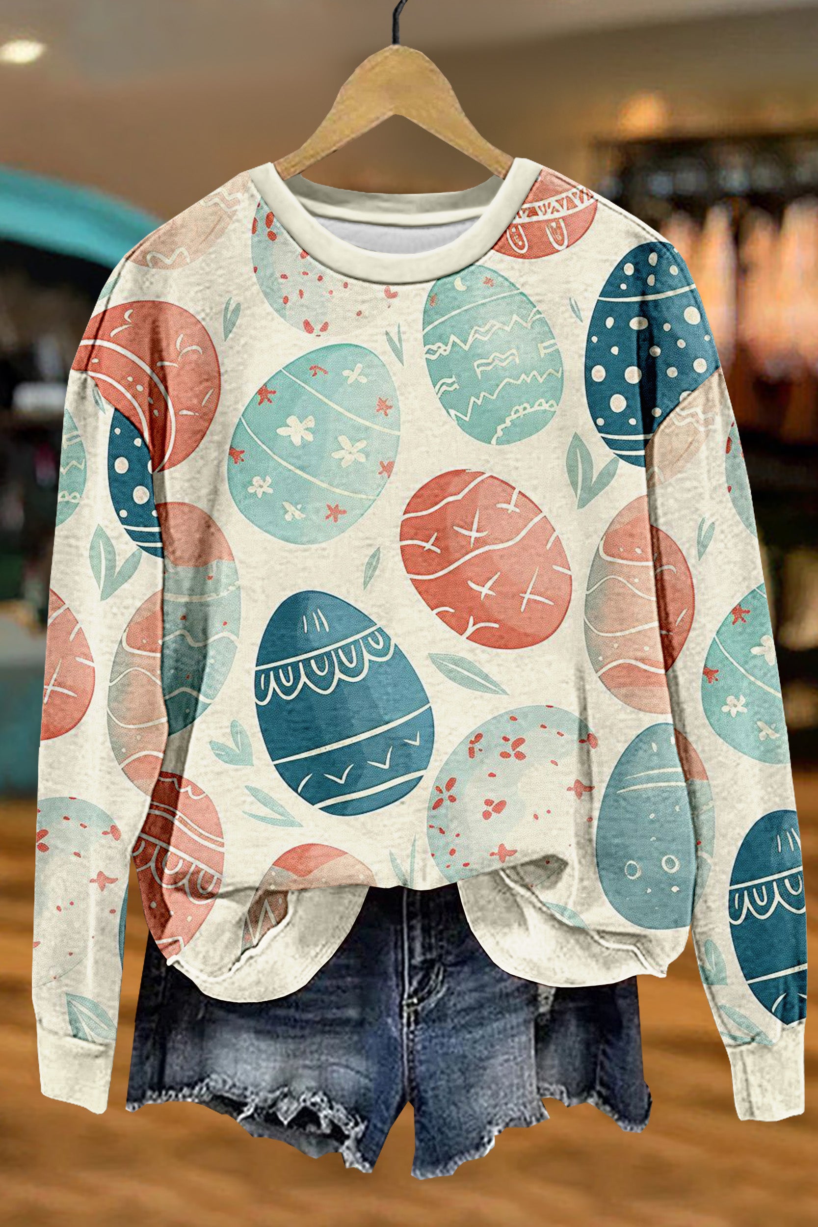 Retro Easter Egg Casual Sweatshirt