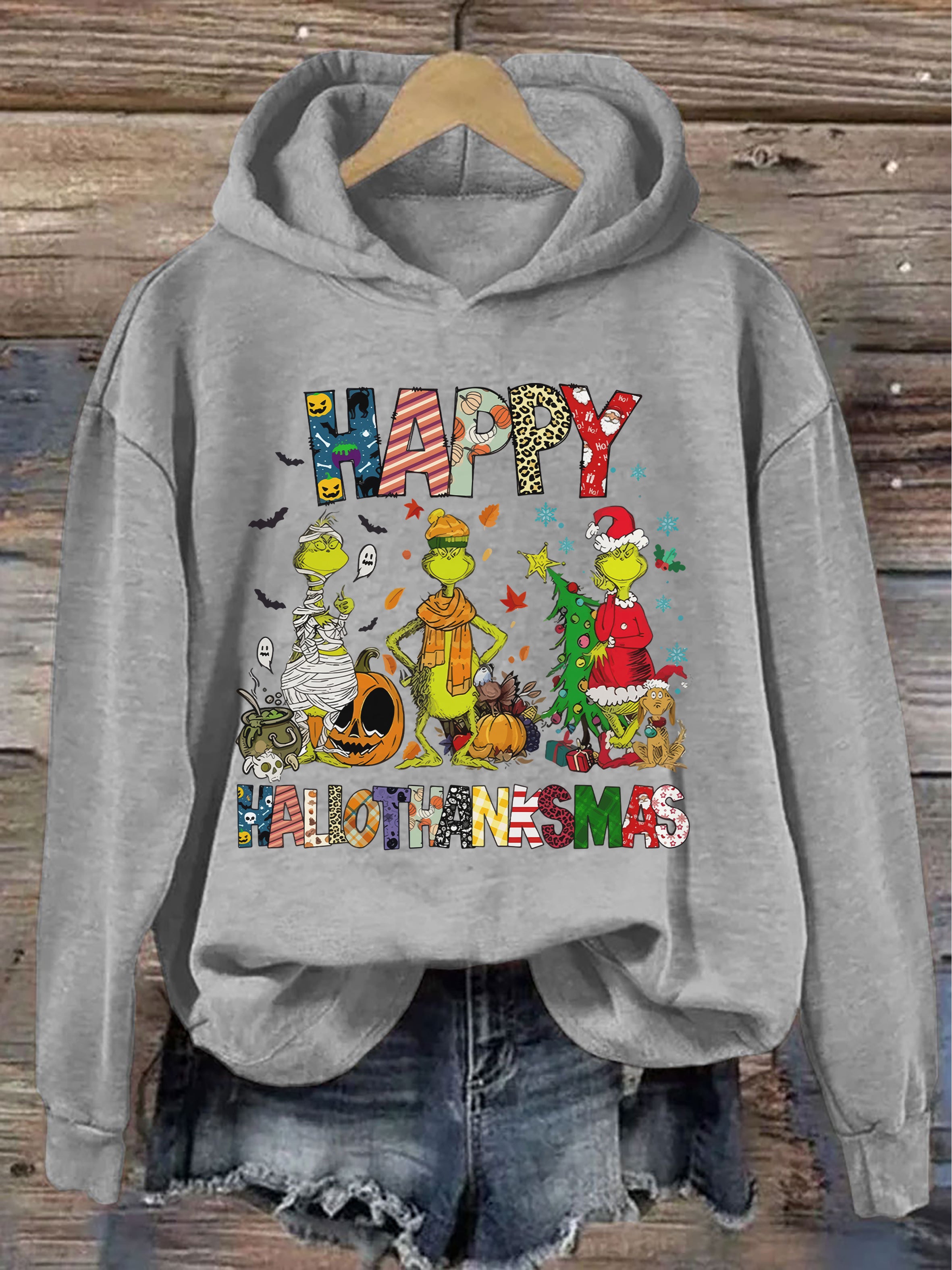 Funny Grinch Hallothanksmas Hoodie
