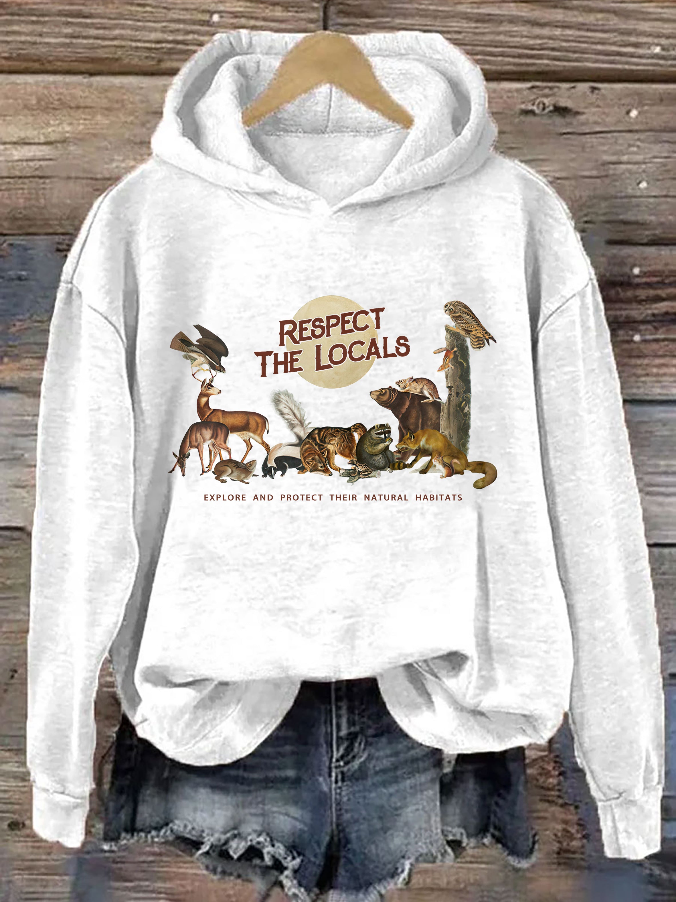 Respect The Locals Woodland Animals Hoodie