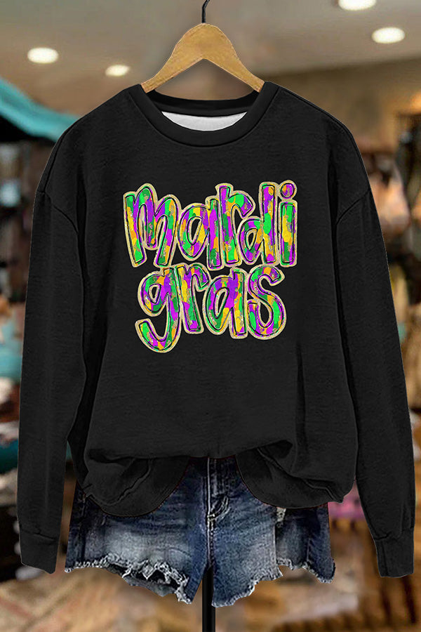 Chic Carnival Graffiti Print Sweatshirt