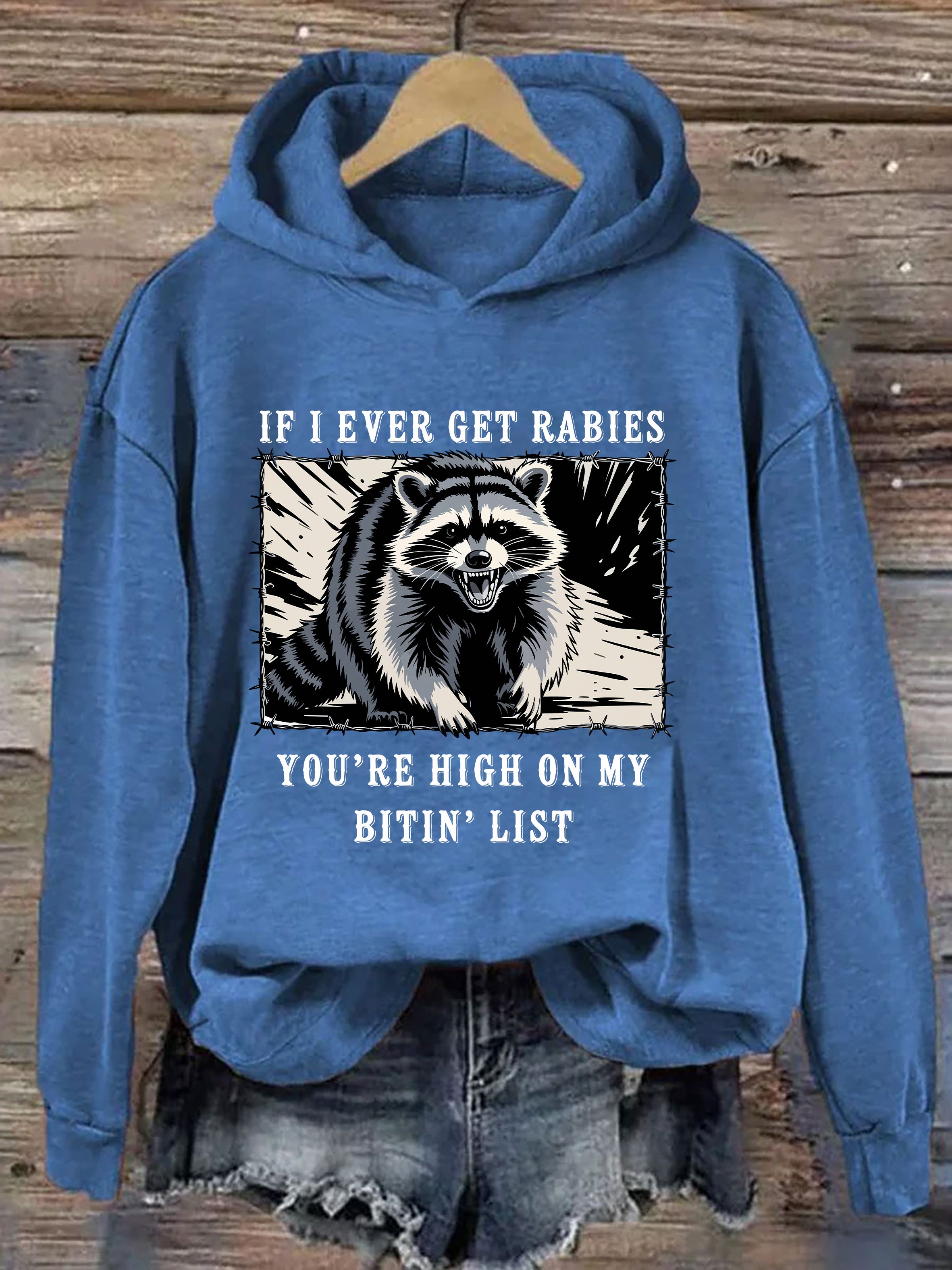 Raccoon Rabies Warning Hoodie