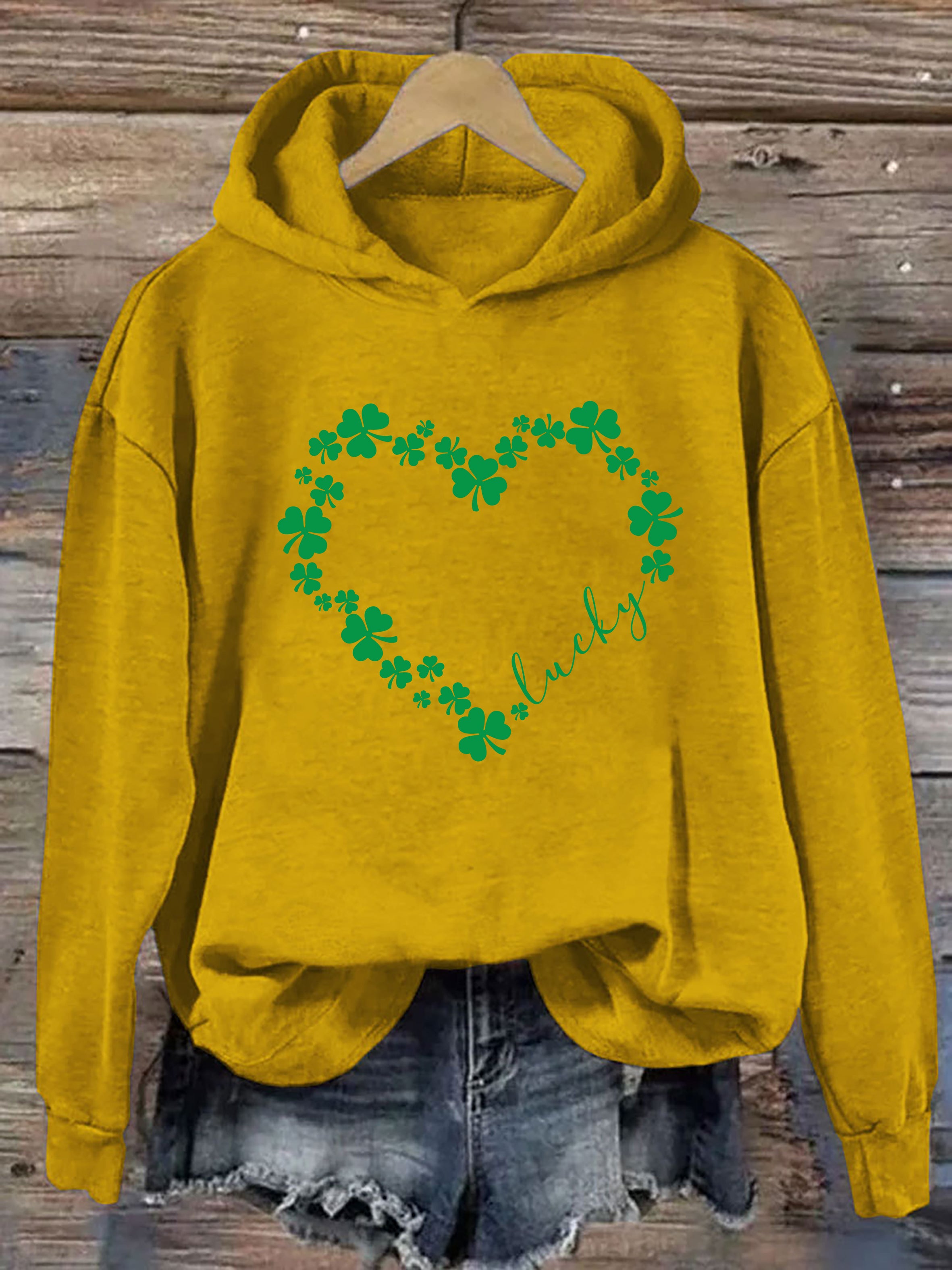 Heart Shamrock St Patrick's Day Hoodie