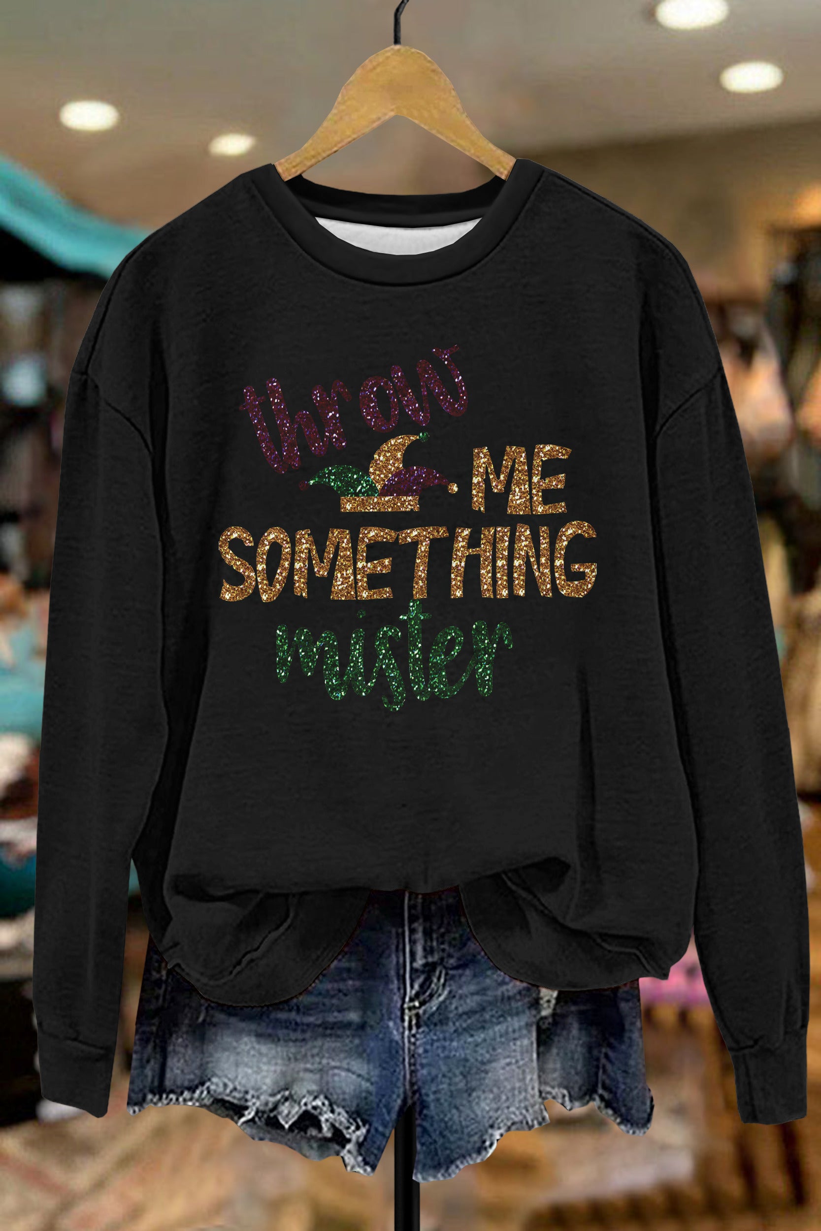 Cute Mardi Gras Letter Sweatshirt