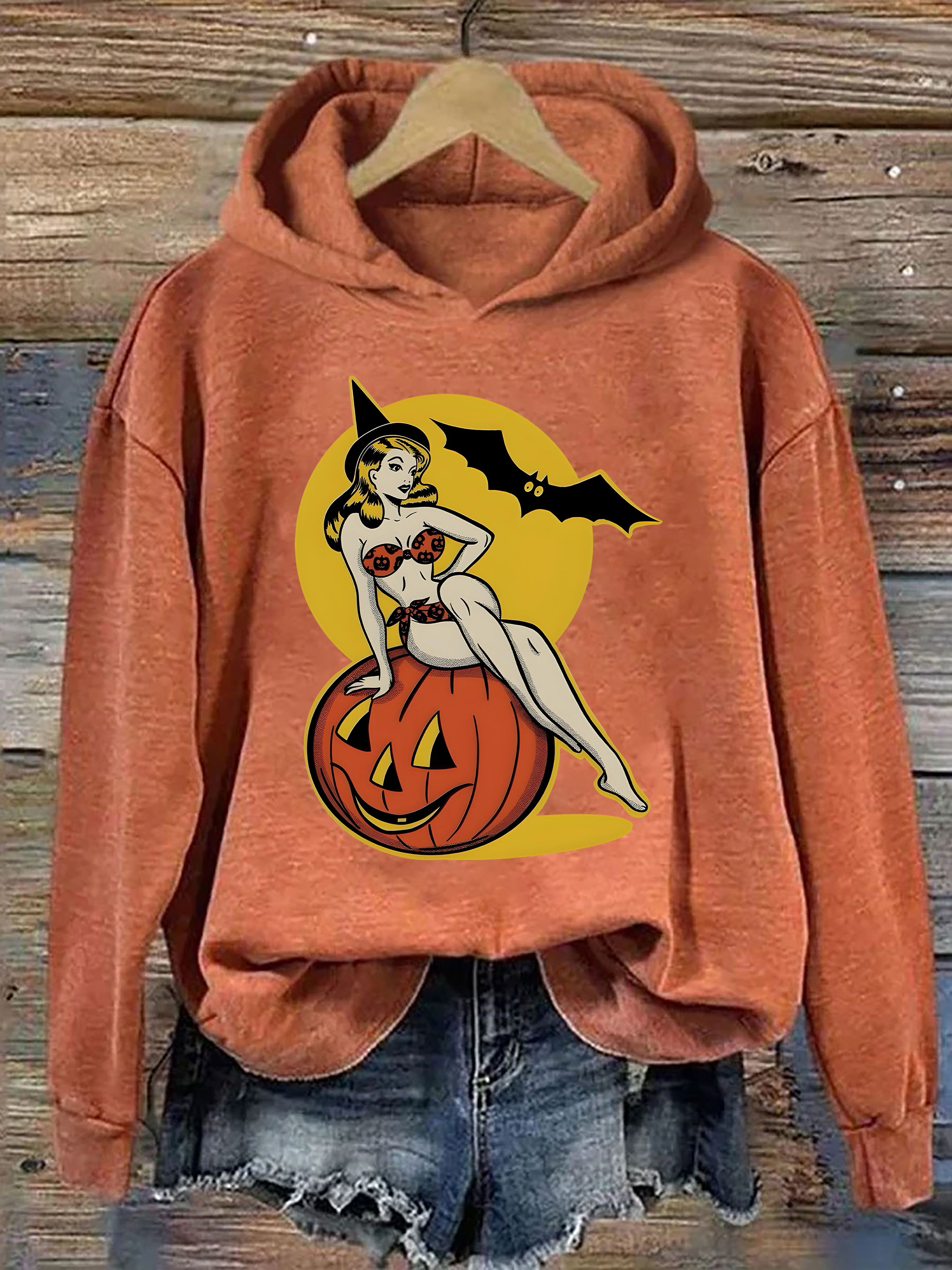 Halloween Girl Pumpkin Bat Hoodie