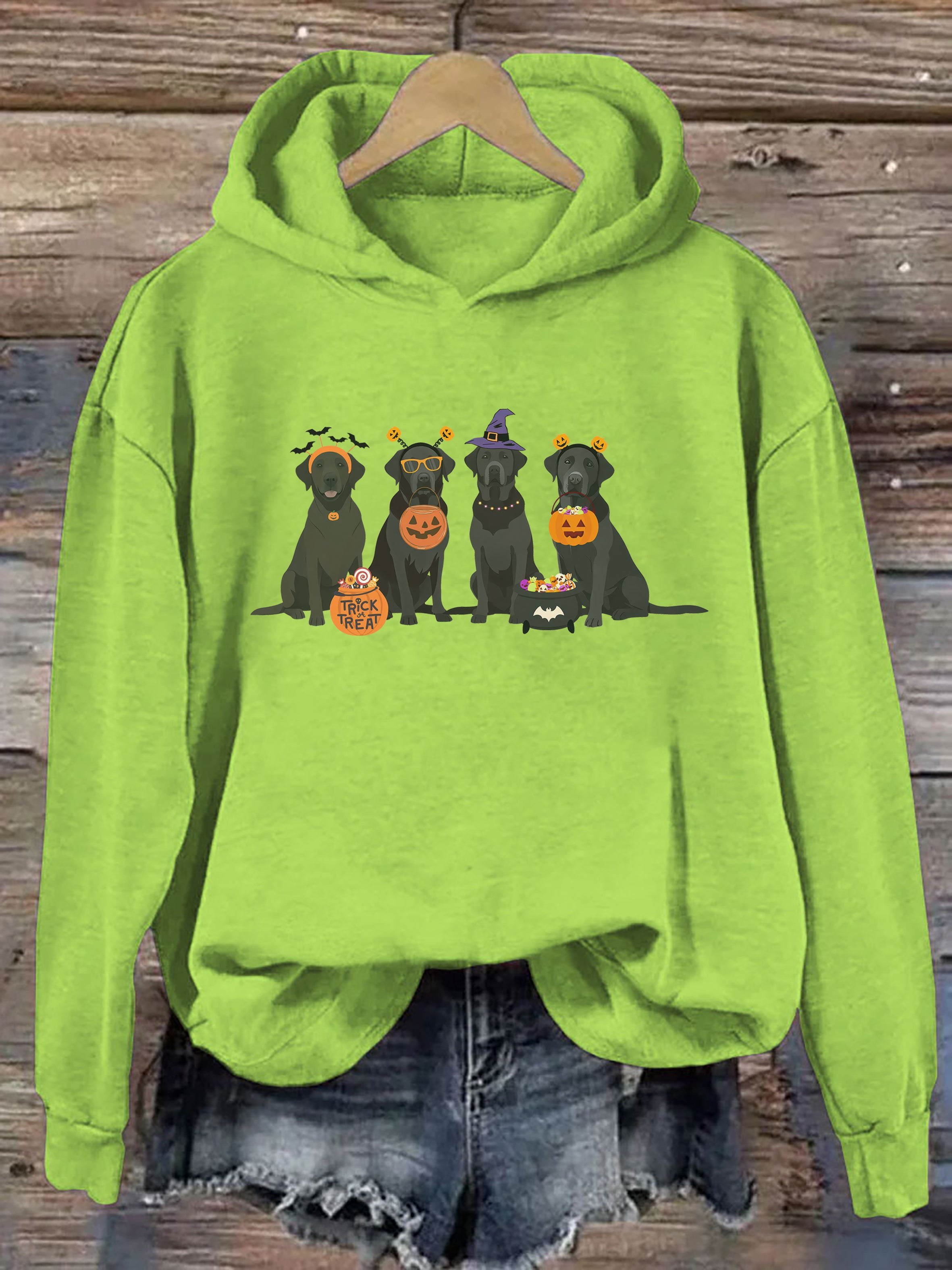 Halloween Black Lab Fall Hoodie