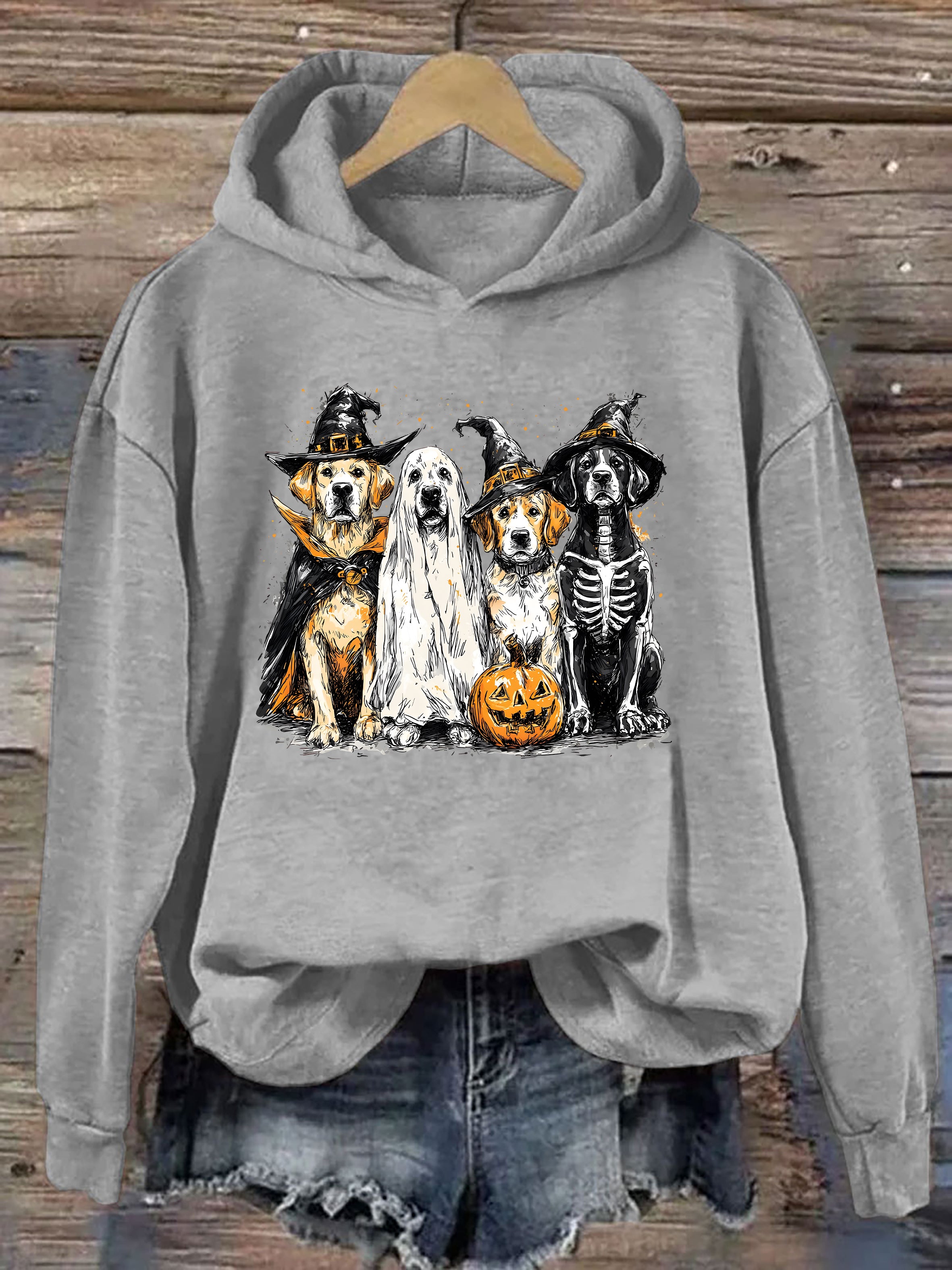 Retro Ghost Dog Hoodie