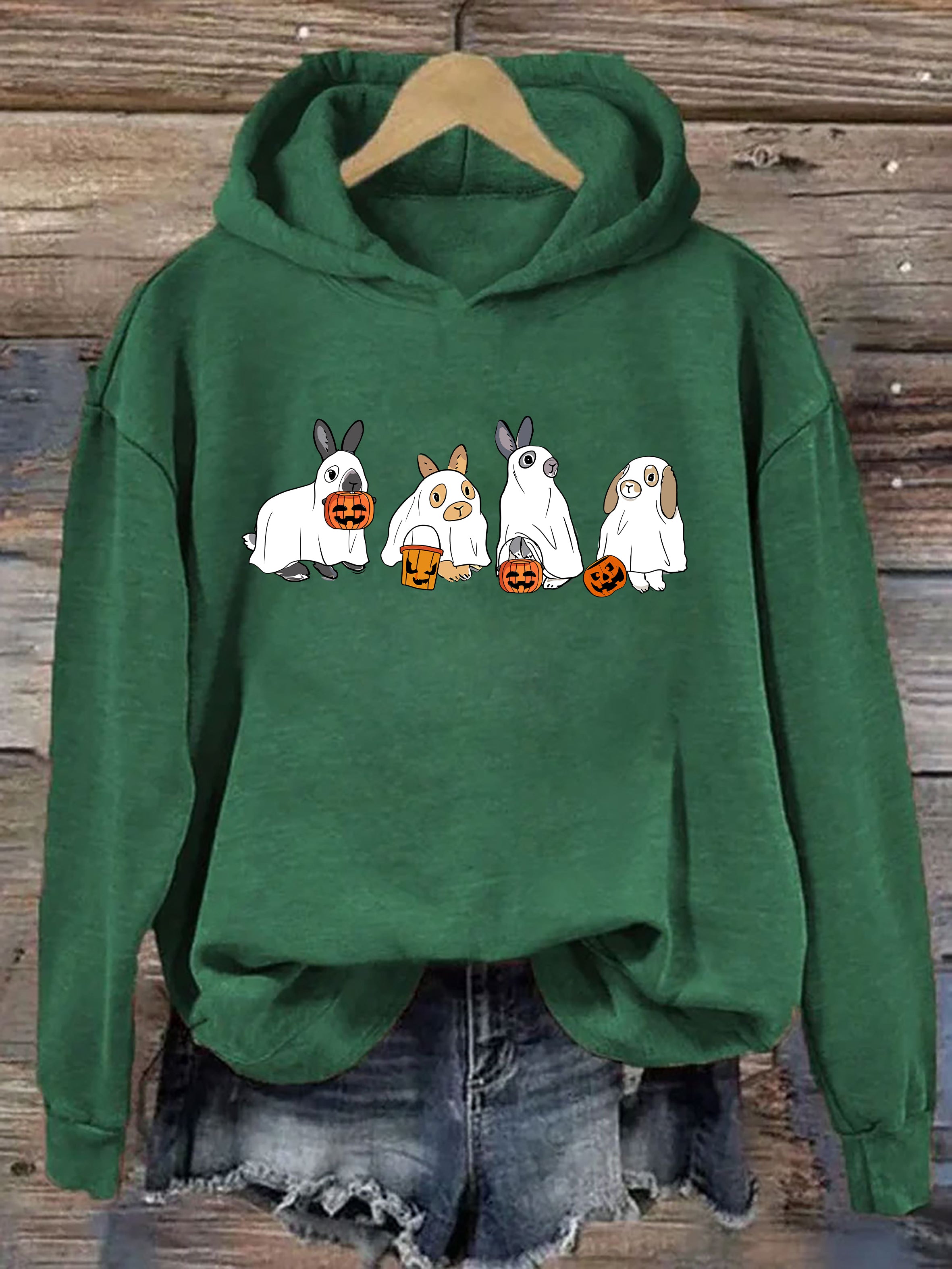 Cute Rabbit Ghost Halloween Hoodie