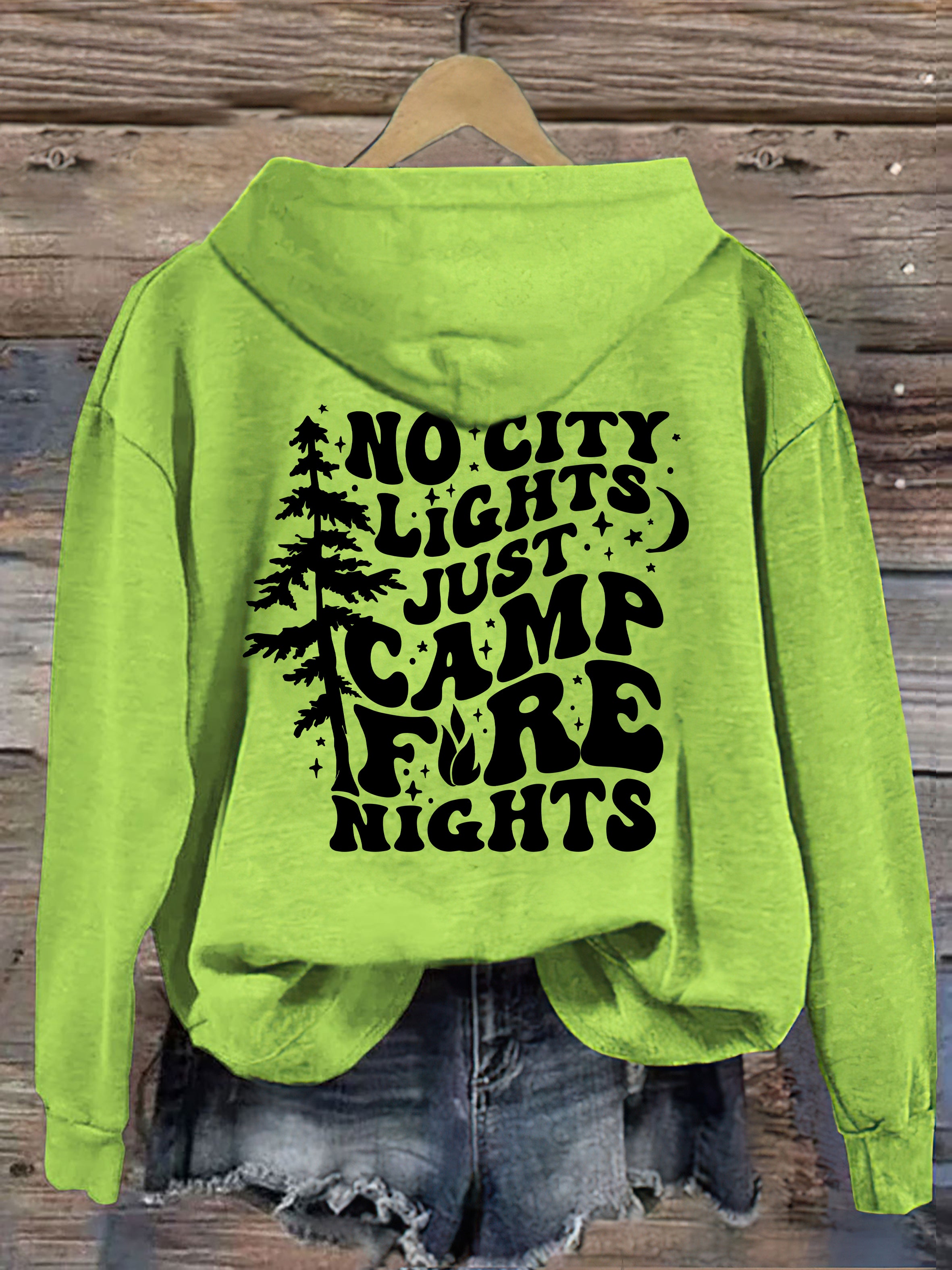 No City Lights Just Camp Fire Nights Hoodie