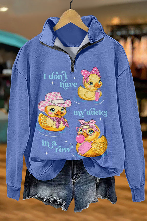 Cute Duck Print Sweatshirt