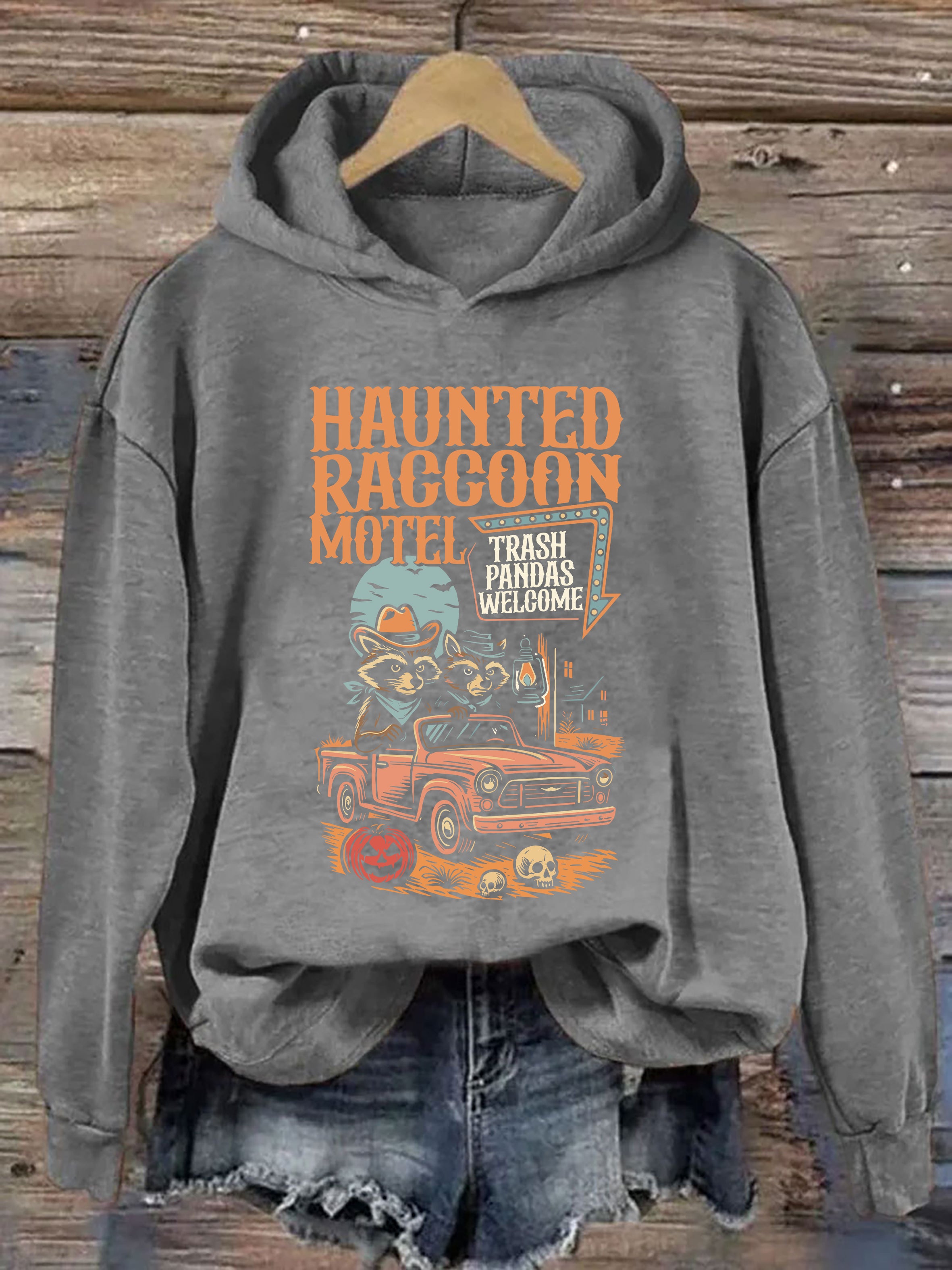 Haunted Raccoon Motel Hoodie