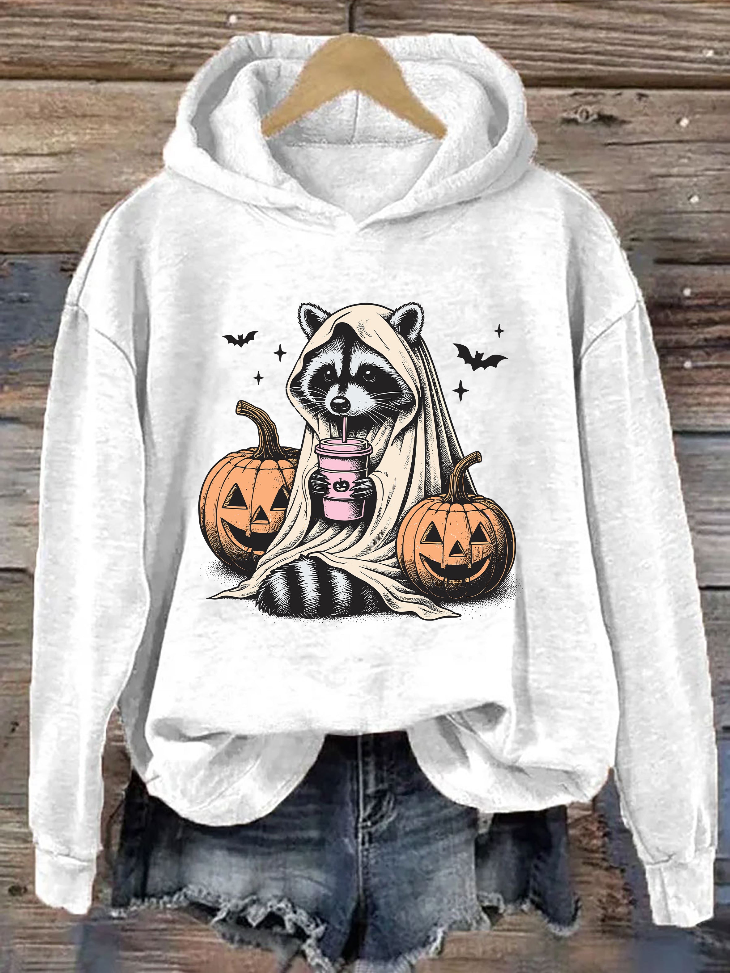 Halloween Raccoon Ghost Hoodie