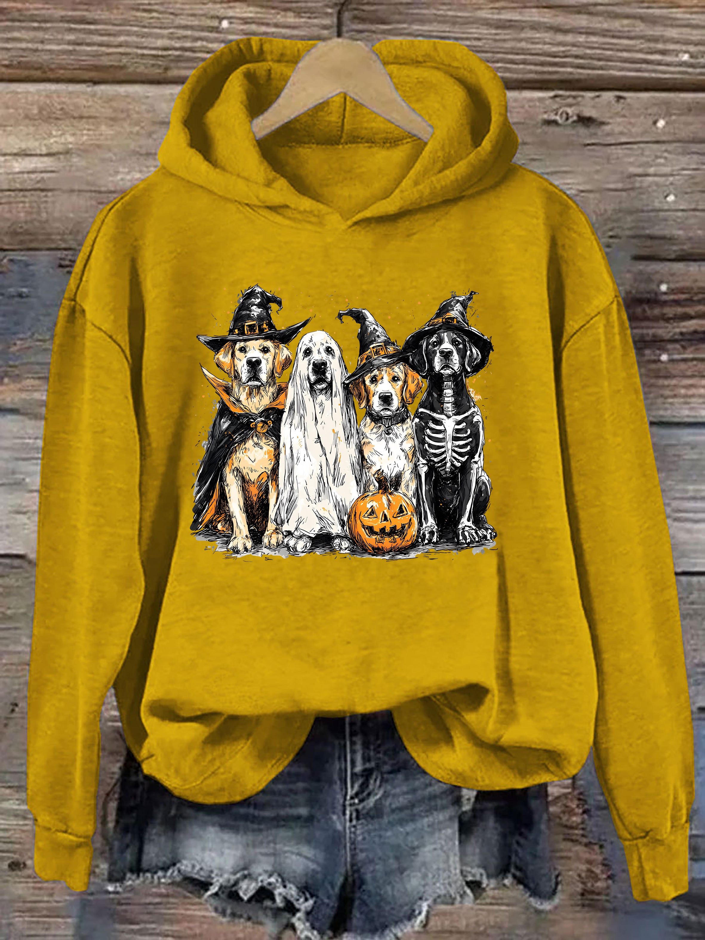 Retro Ghost Dog Hoodie