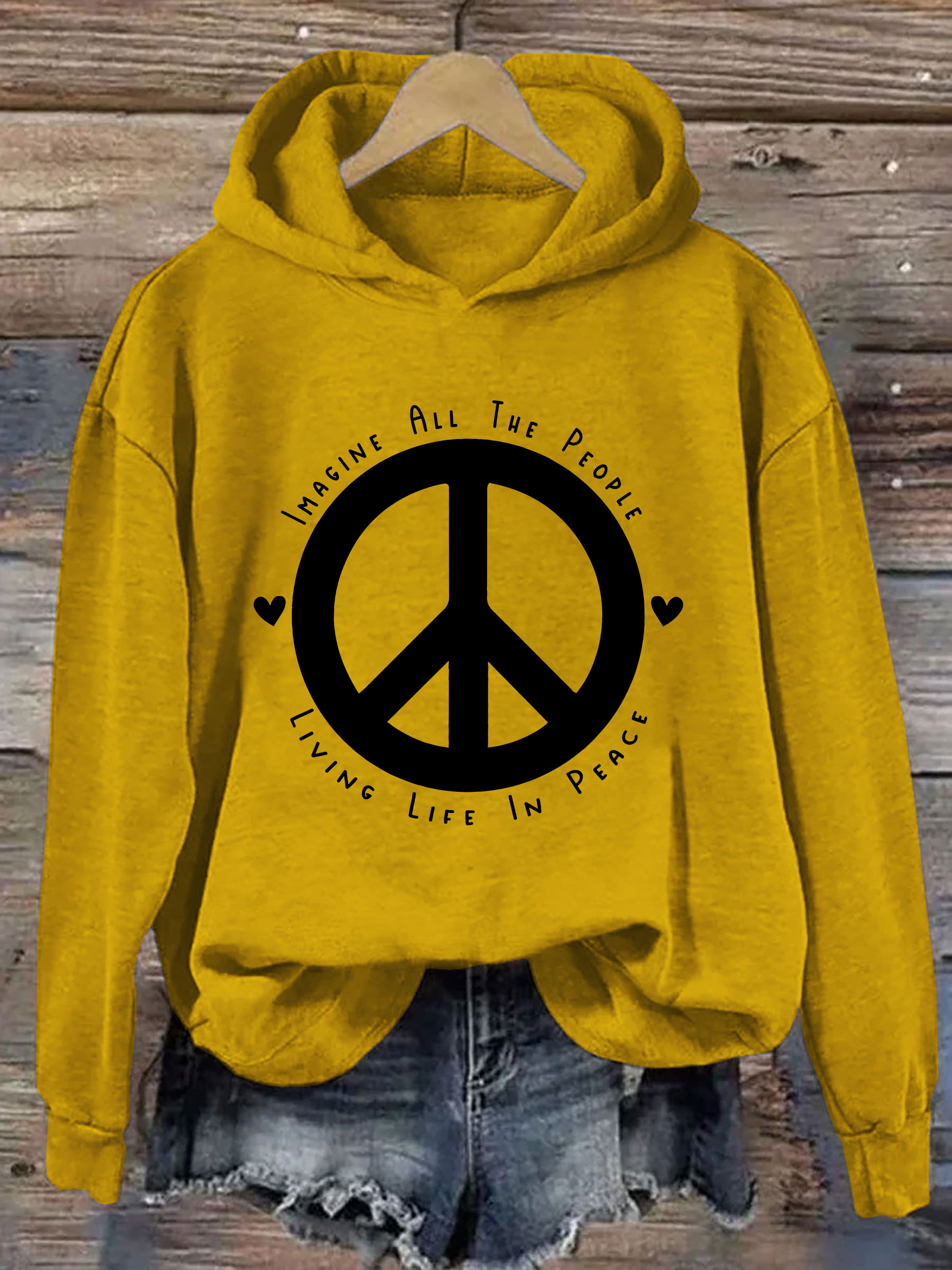 Imagine All The People Living Life In Peace Hoodie