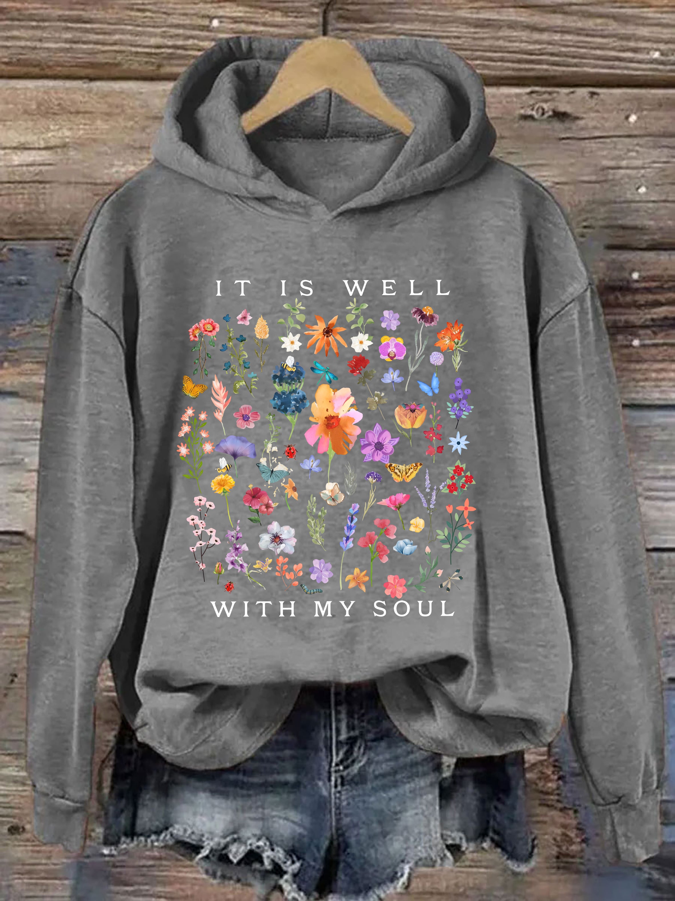 It Is Well Floral Hoodie
