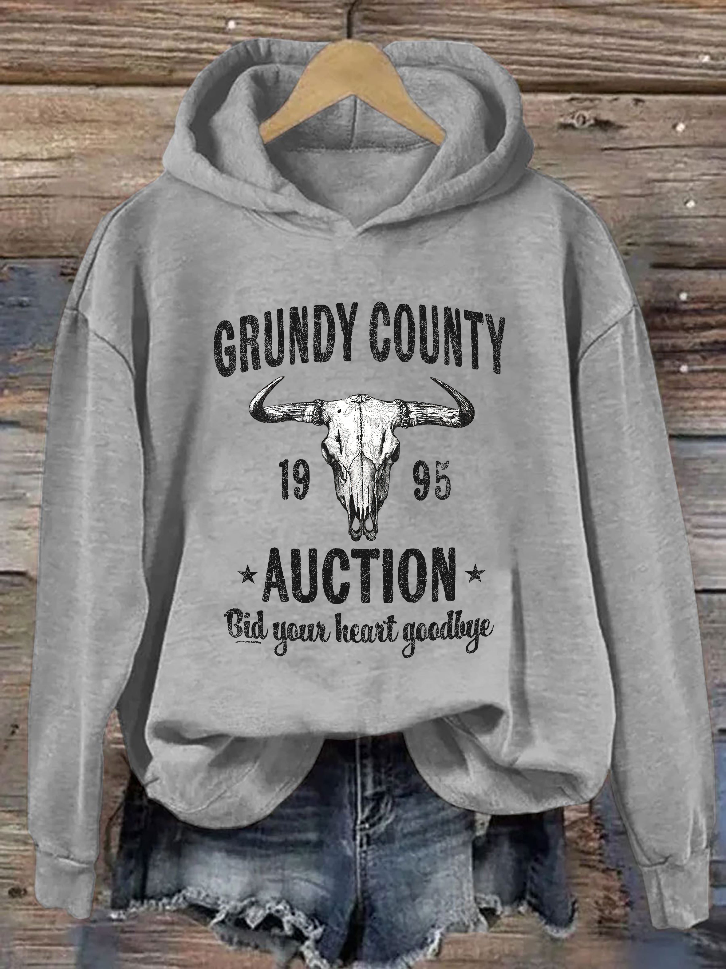 Grundy County Auction Vintage Inspired Hoodie