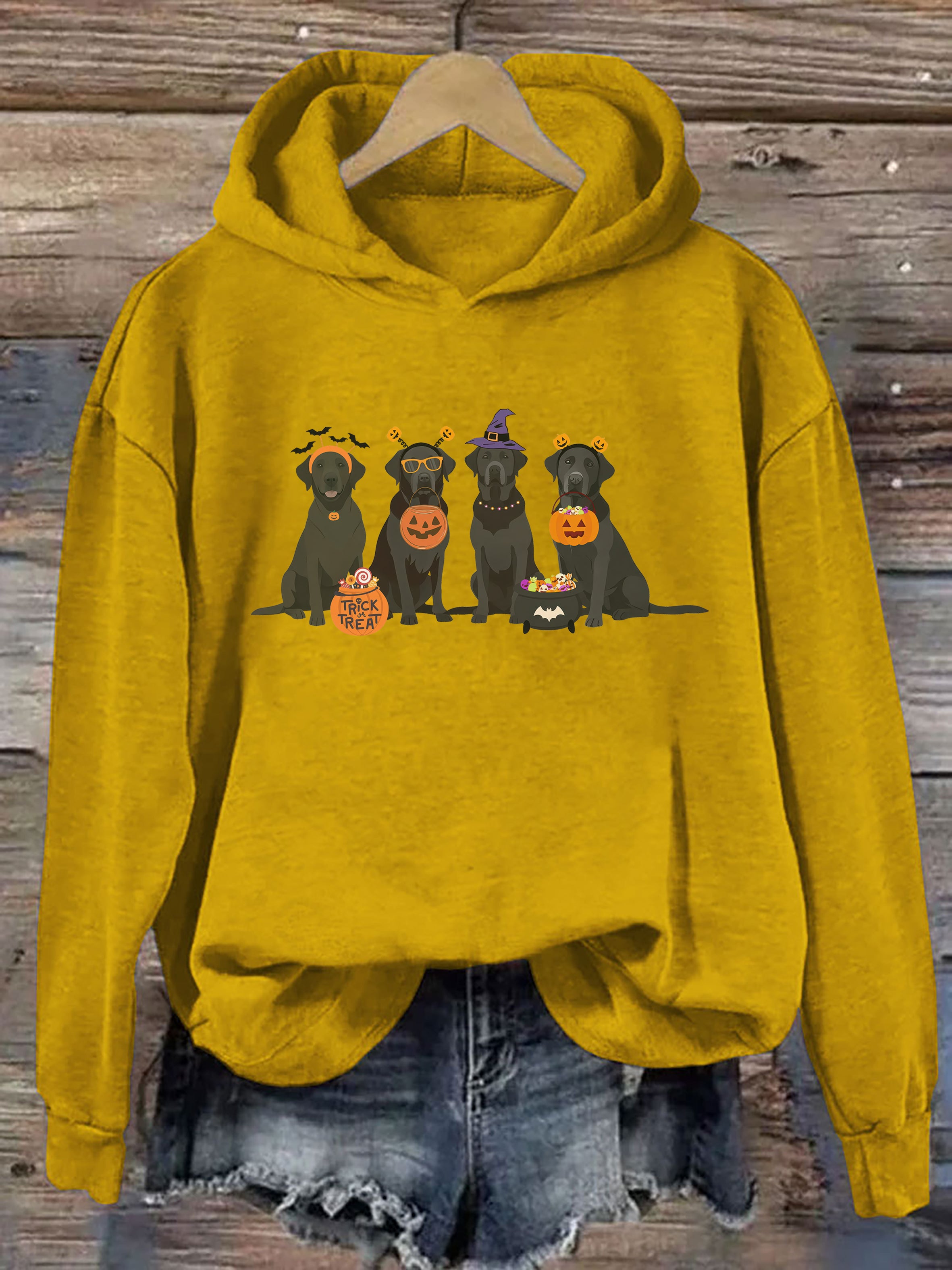 Halloween Black Lab Fall Hoodie