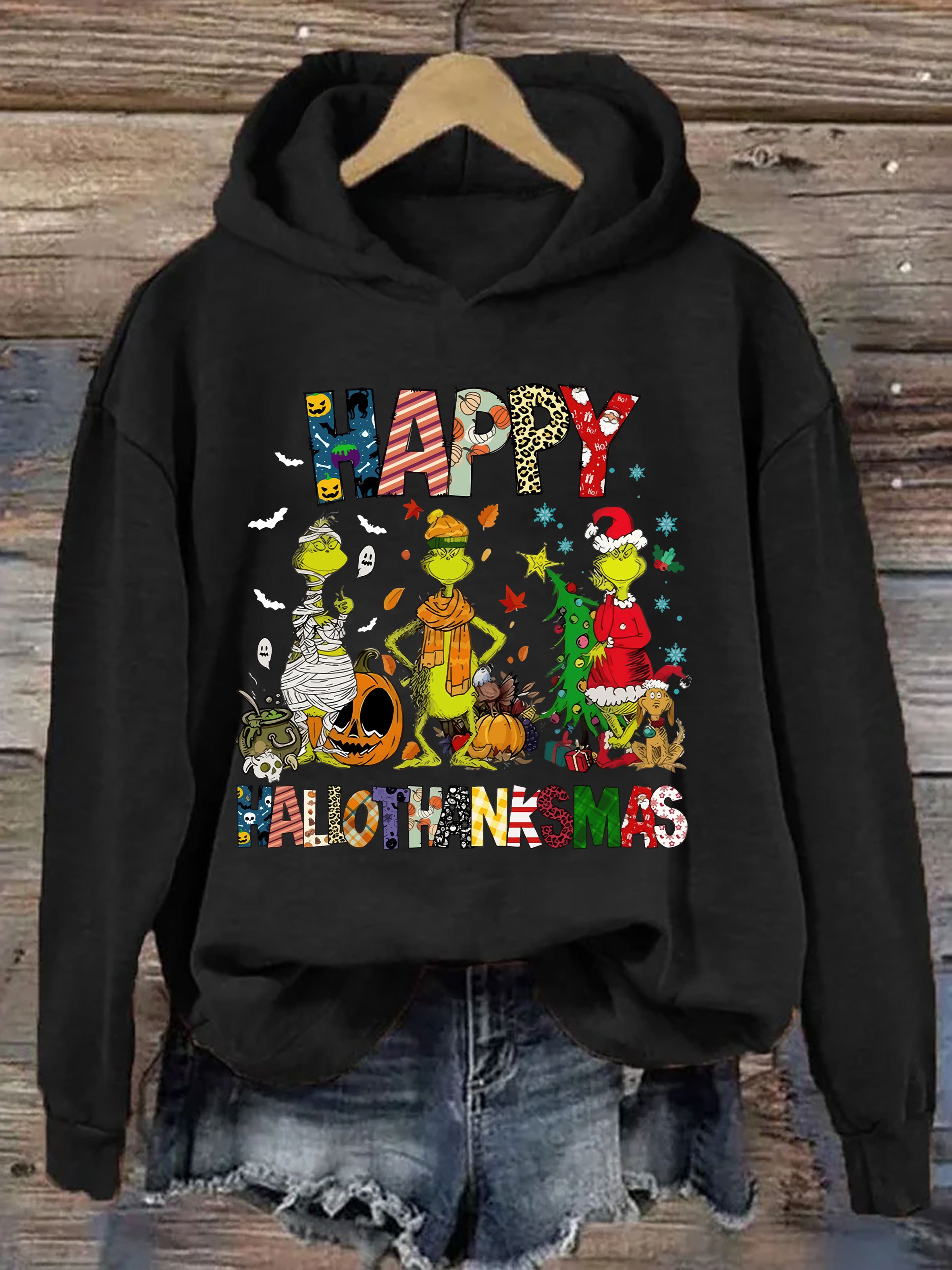 Funny Grinch Hallothanksmas Hoodie
