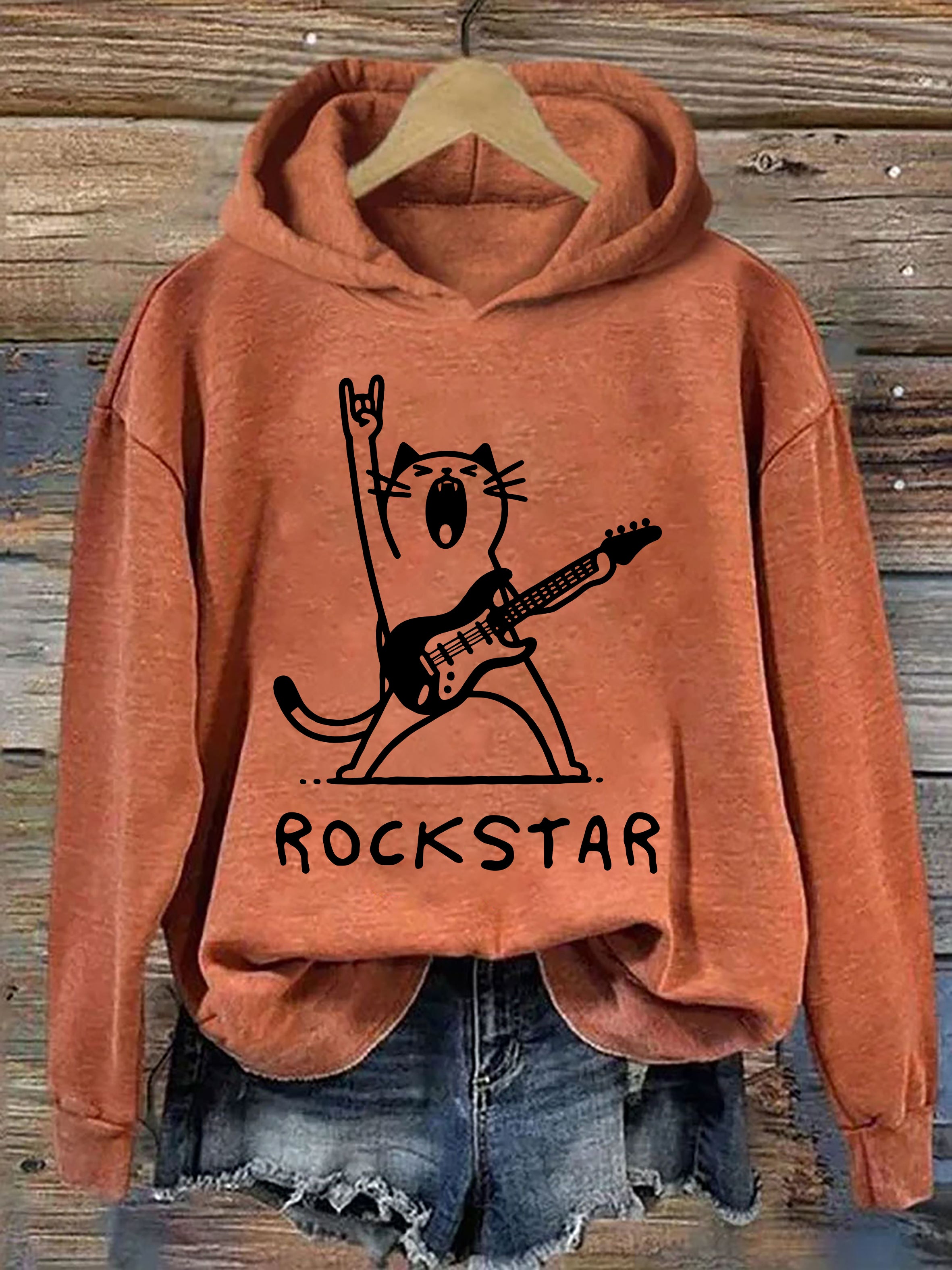 Rock And Roll Cat Hoodie
