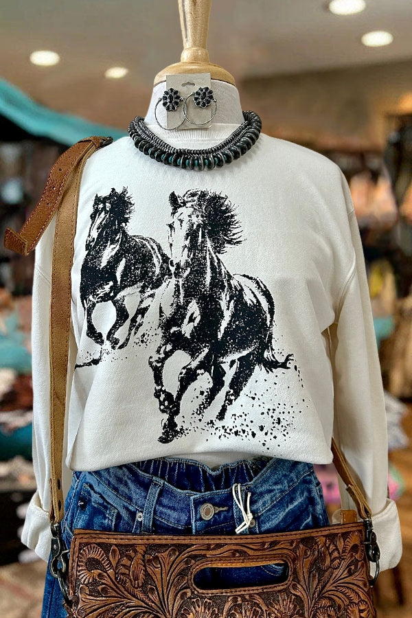 Running Wild & Free Horse Sweatshirt