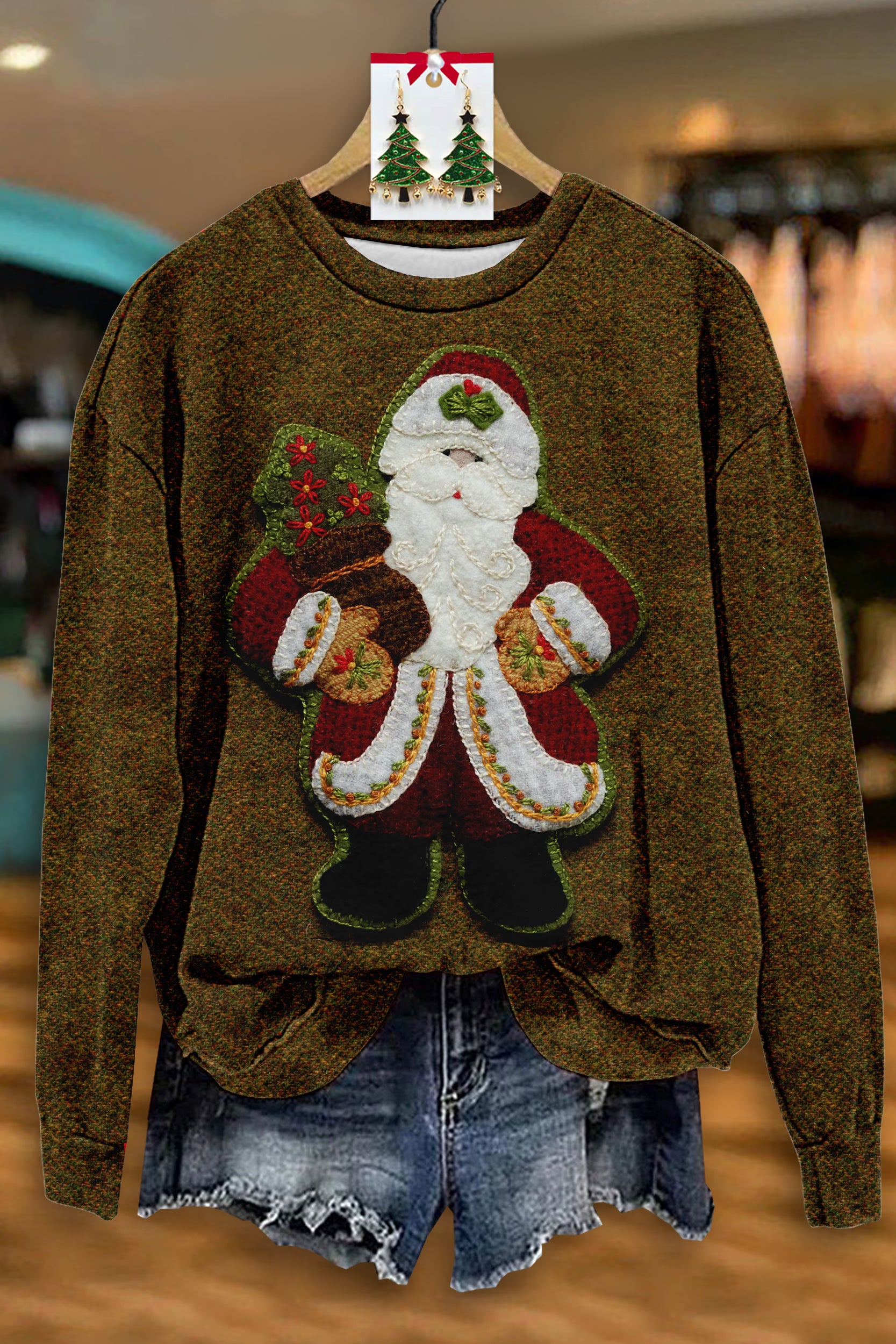 Retro Cute Santa Claus Sweatshirt