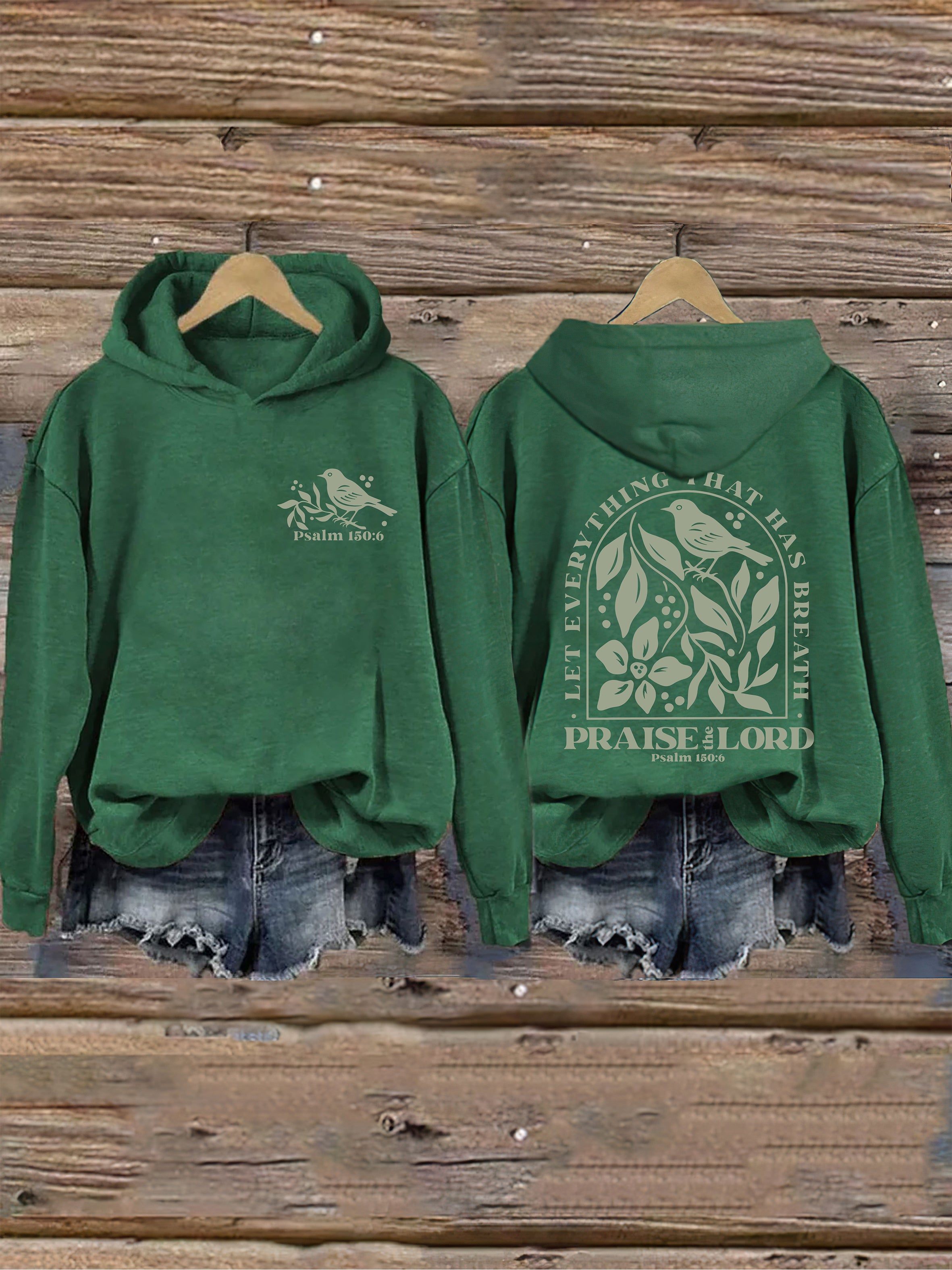 Vintage Faith Based Psalm 150:6 Christian Graphics Hoodie