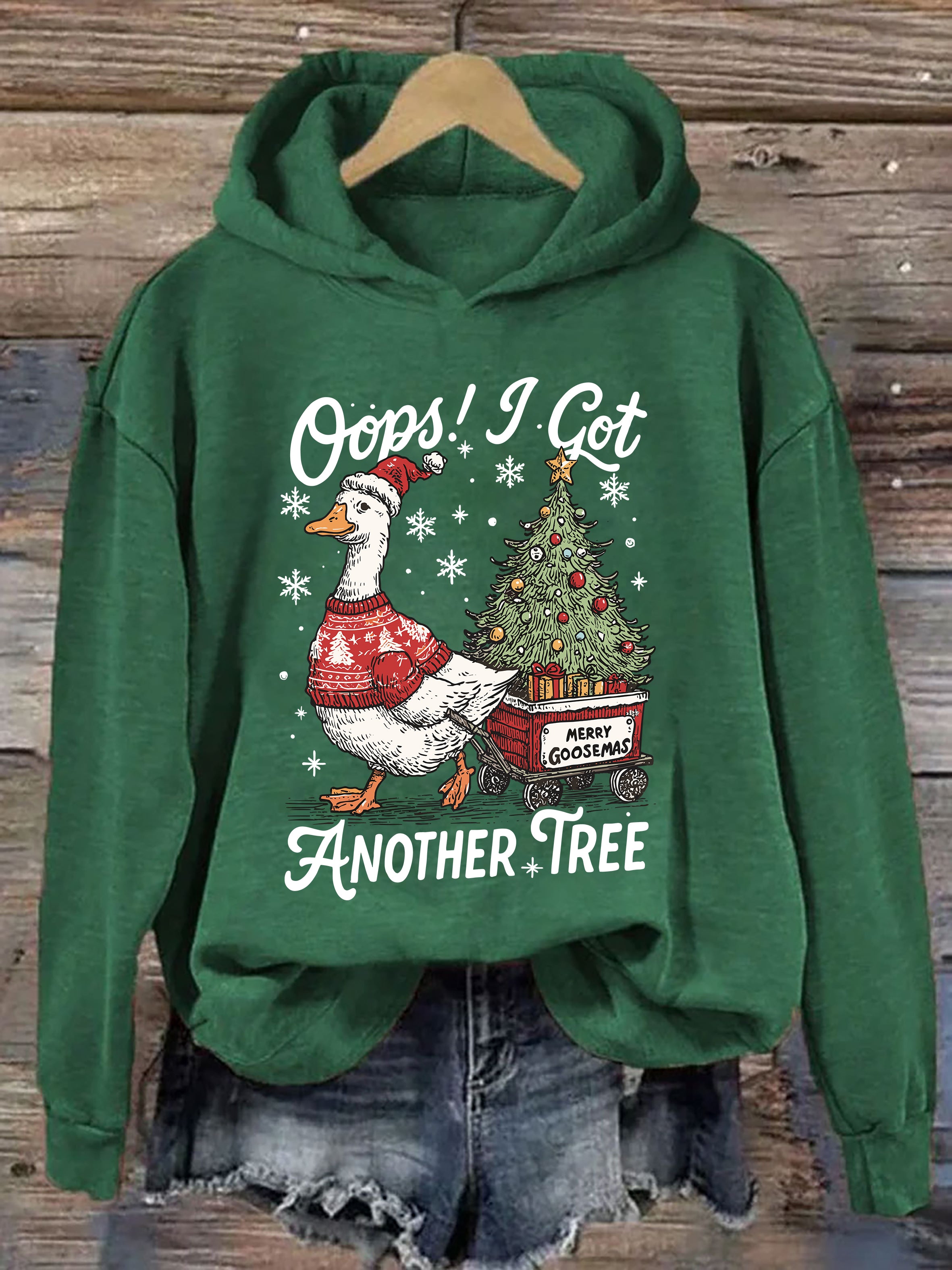 Oops I Got Another Tree Funny Christmas Goose Hoodie
