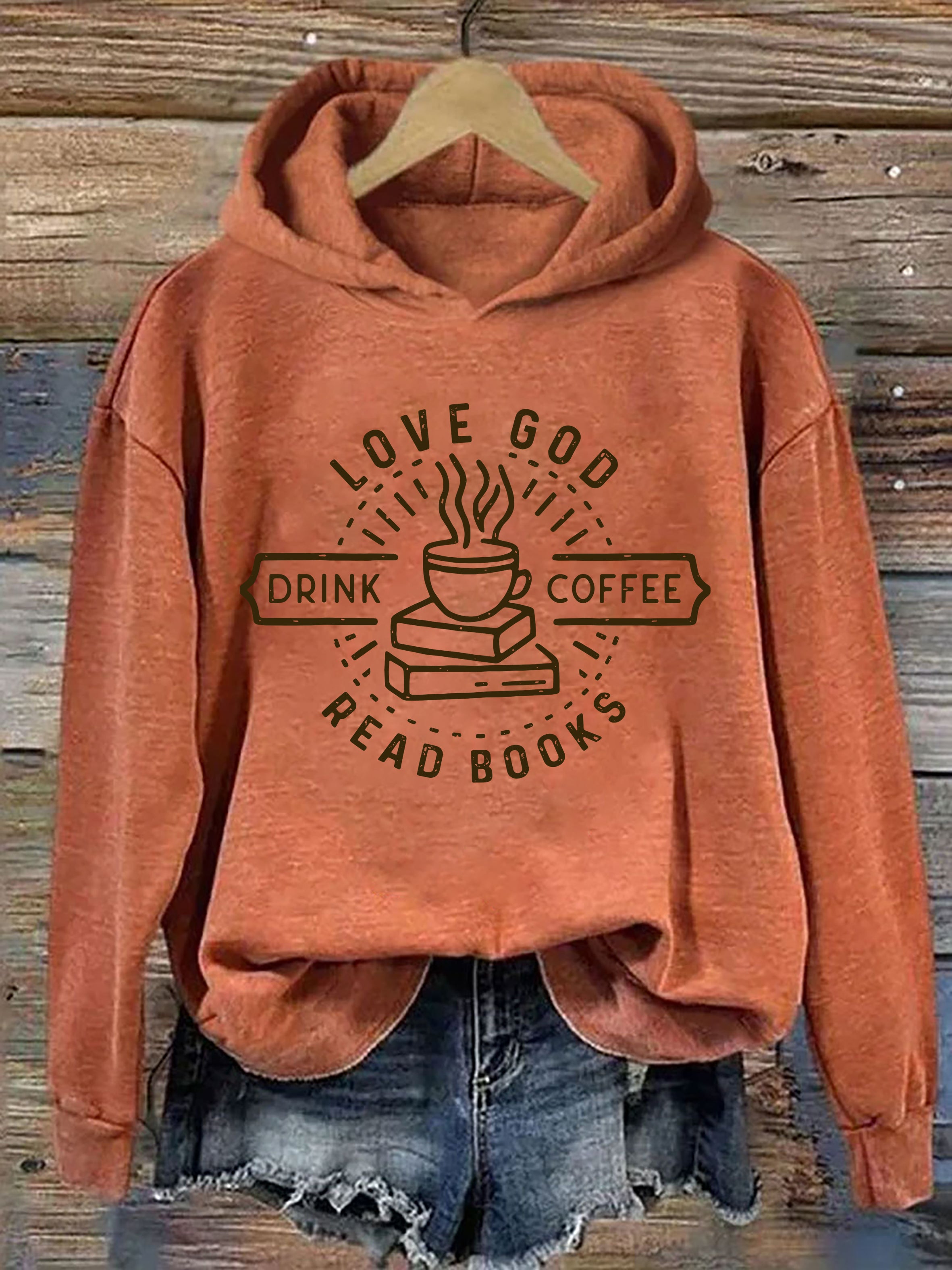 Love God Drink Coffee Read Books Hoodie