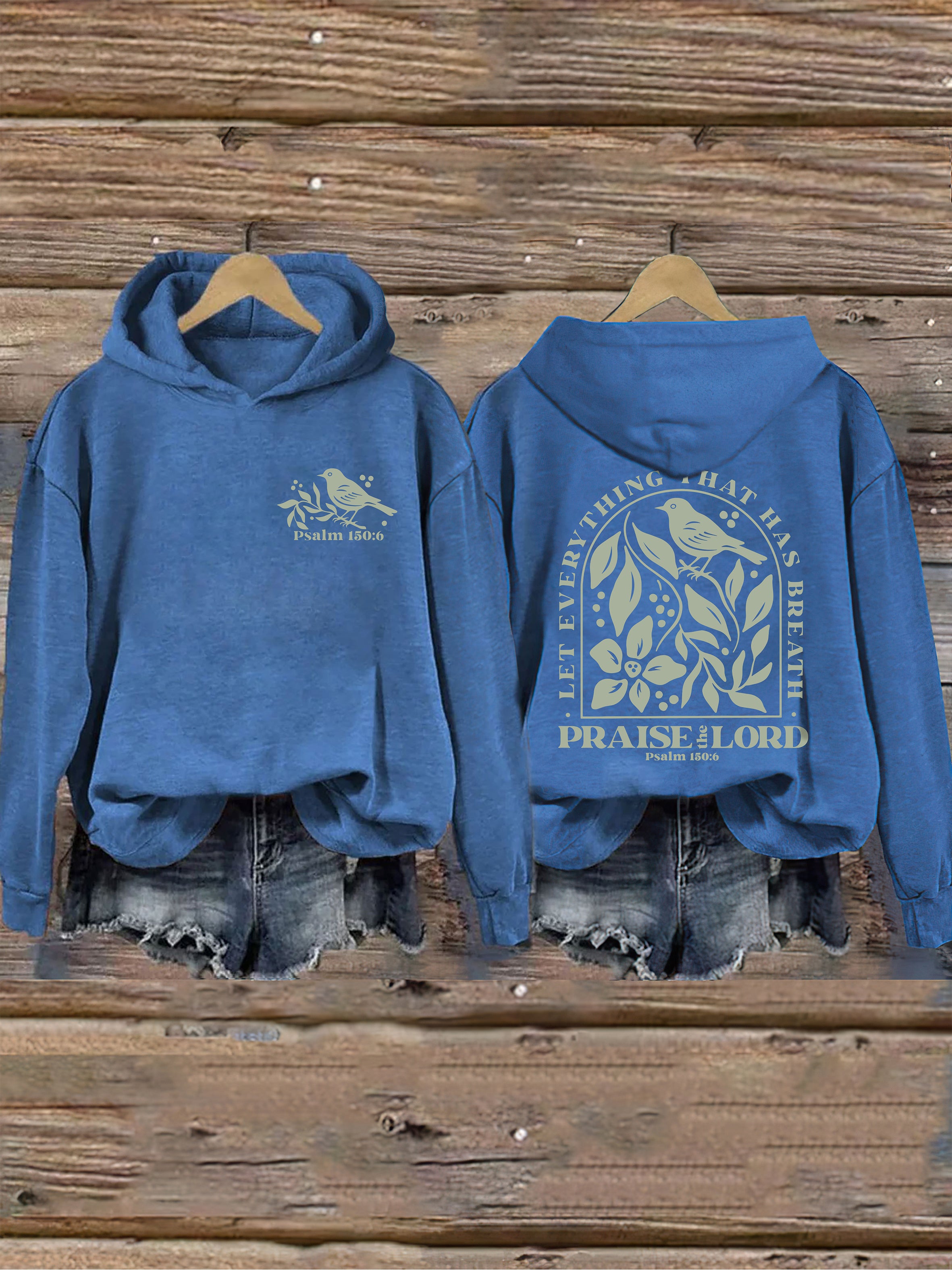 Vintage Faith Based Psalm 150:6 Christian Graphics Hoodie
