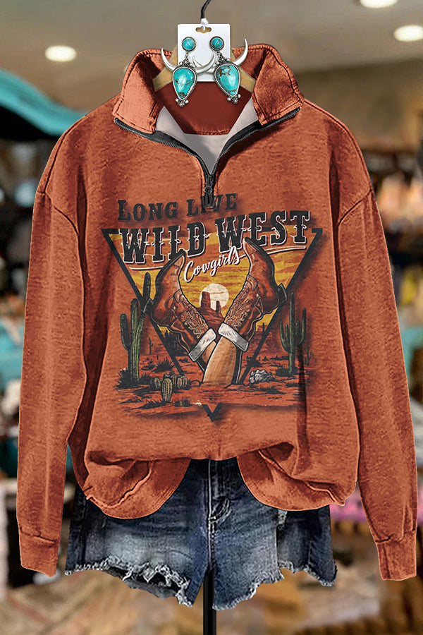 Long Live Wild West Zipper Sweatshirt