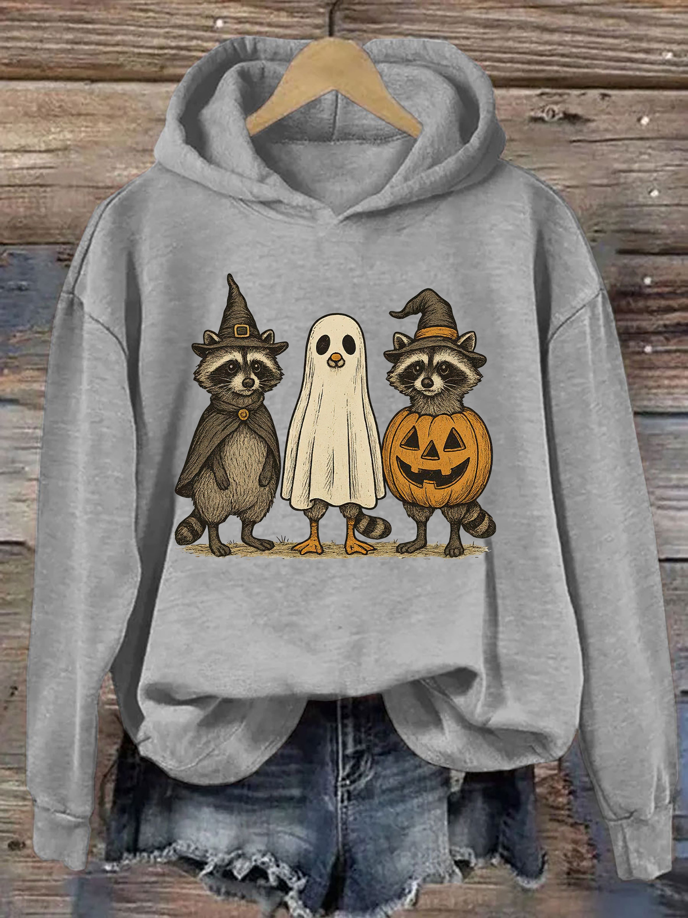 Boo Ghost Raccoon Hoodie