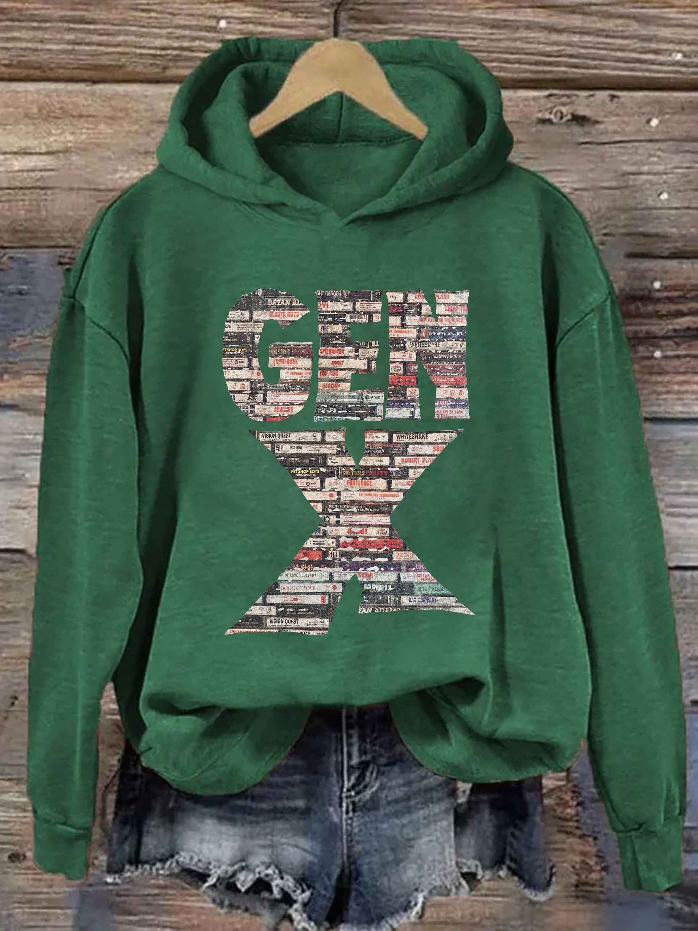 Gen X 80's Rock Cassettes Hoodie
