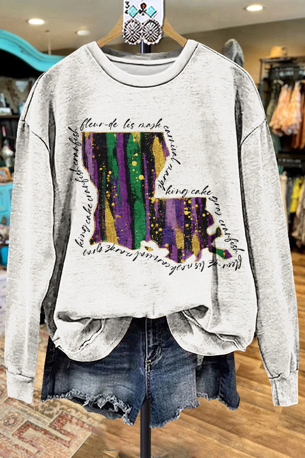 Classic Contrast Mardi Gras Sweatshirt