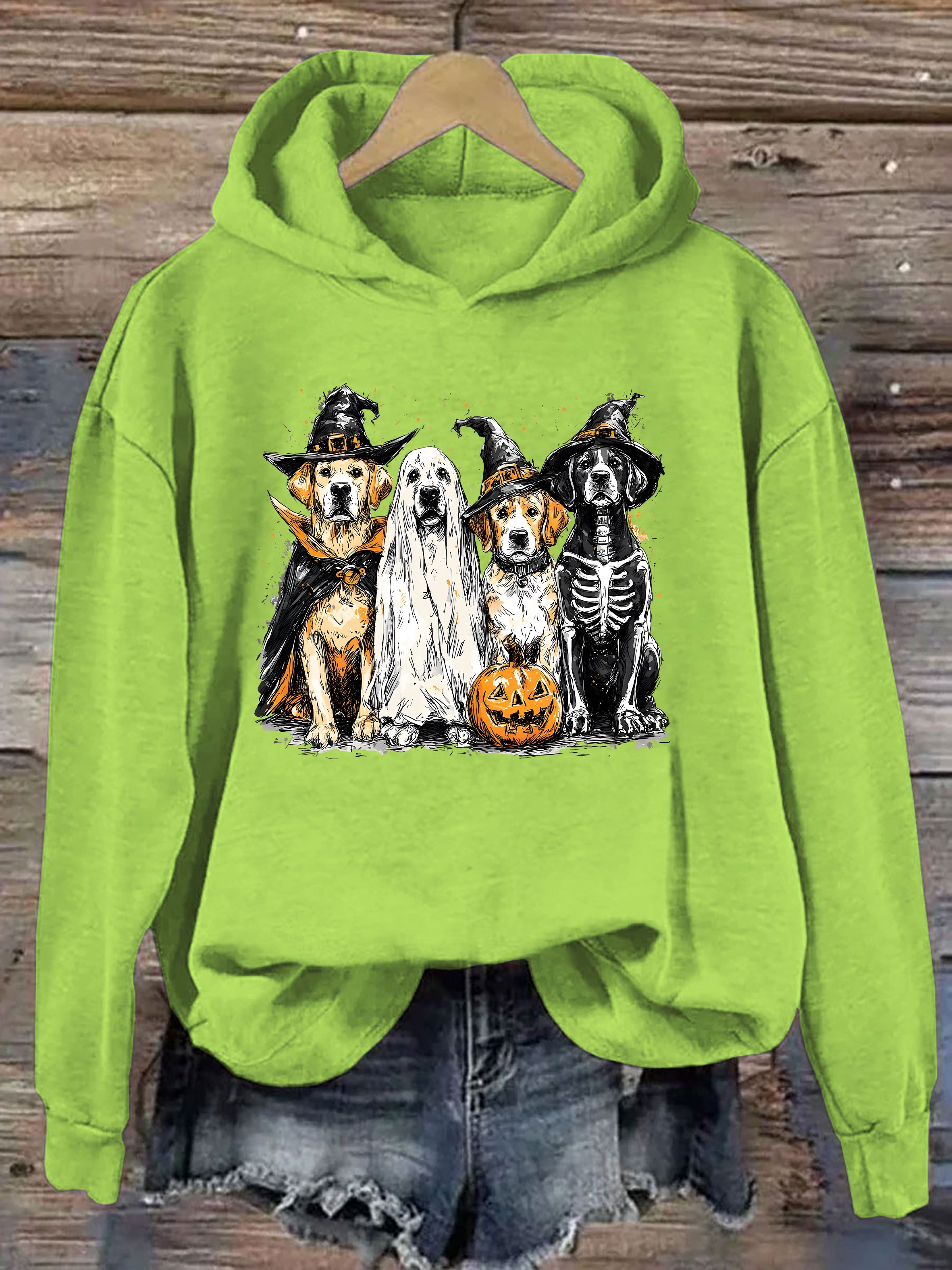 Retro Ghost Dog Hoodie