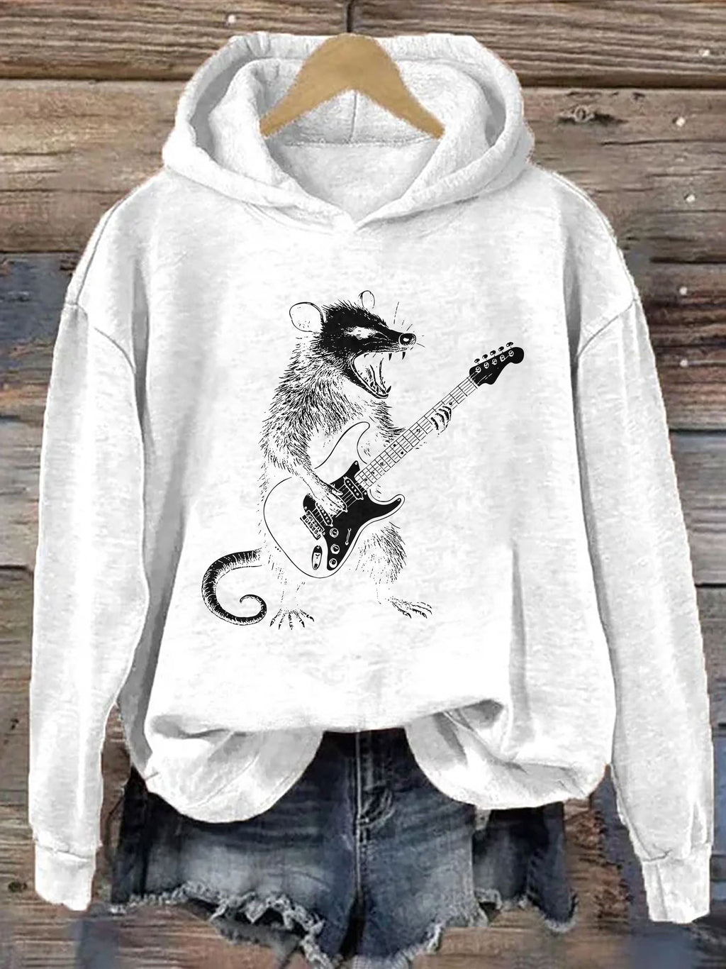 Possum Playing Guitar Hoodie