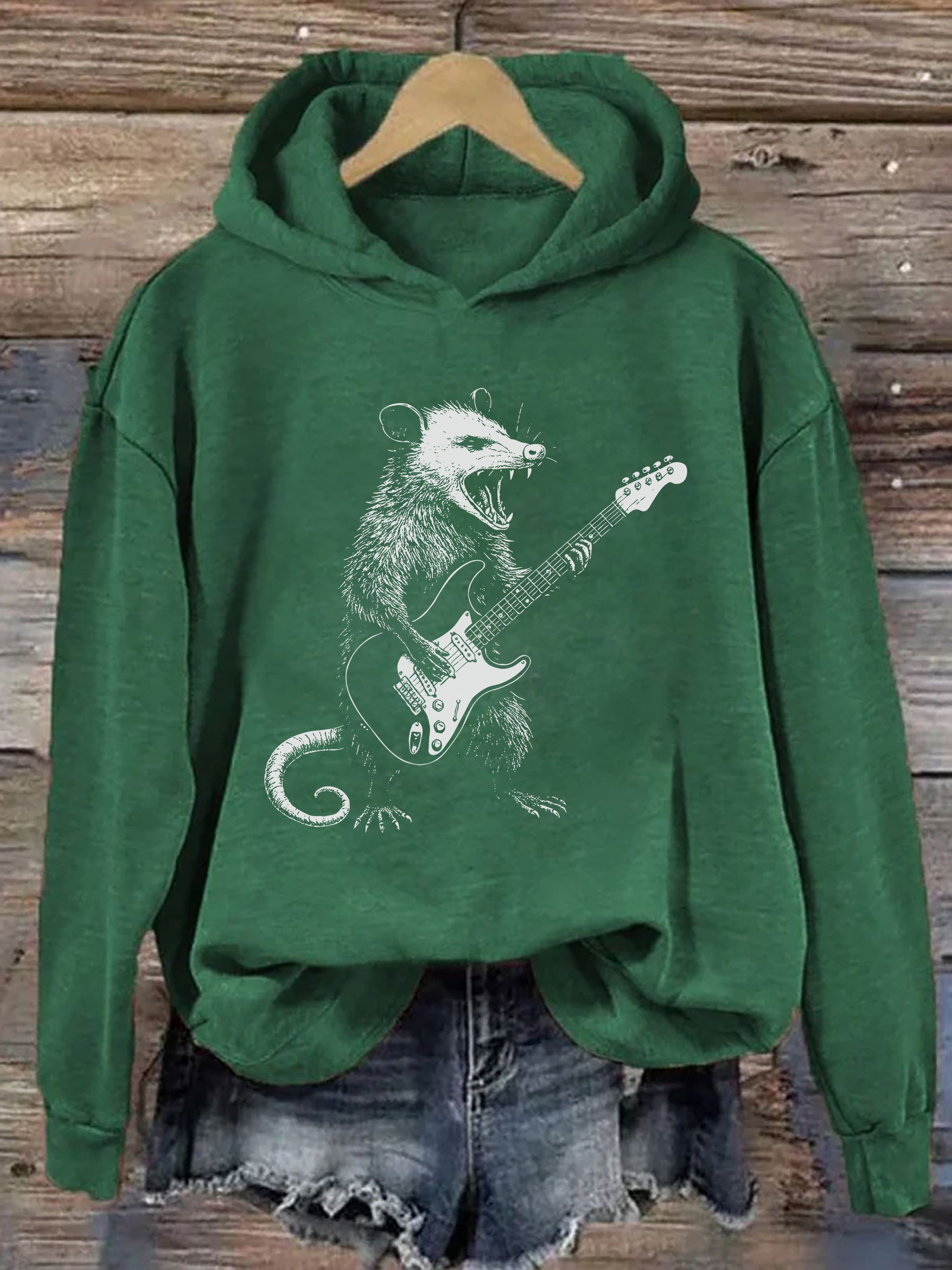 Possum Playing Guitar Hoodie