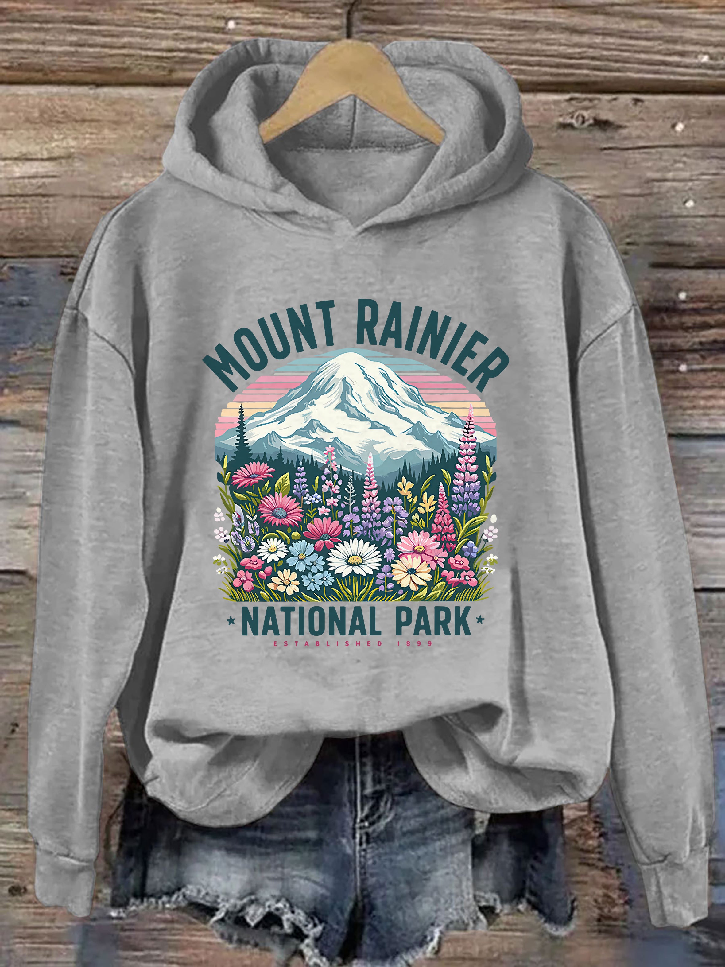 Mount Rainier National Park Wildflower Hoodie