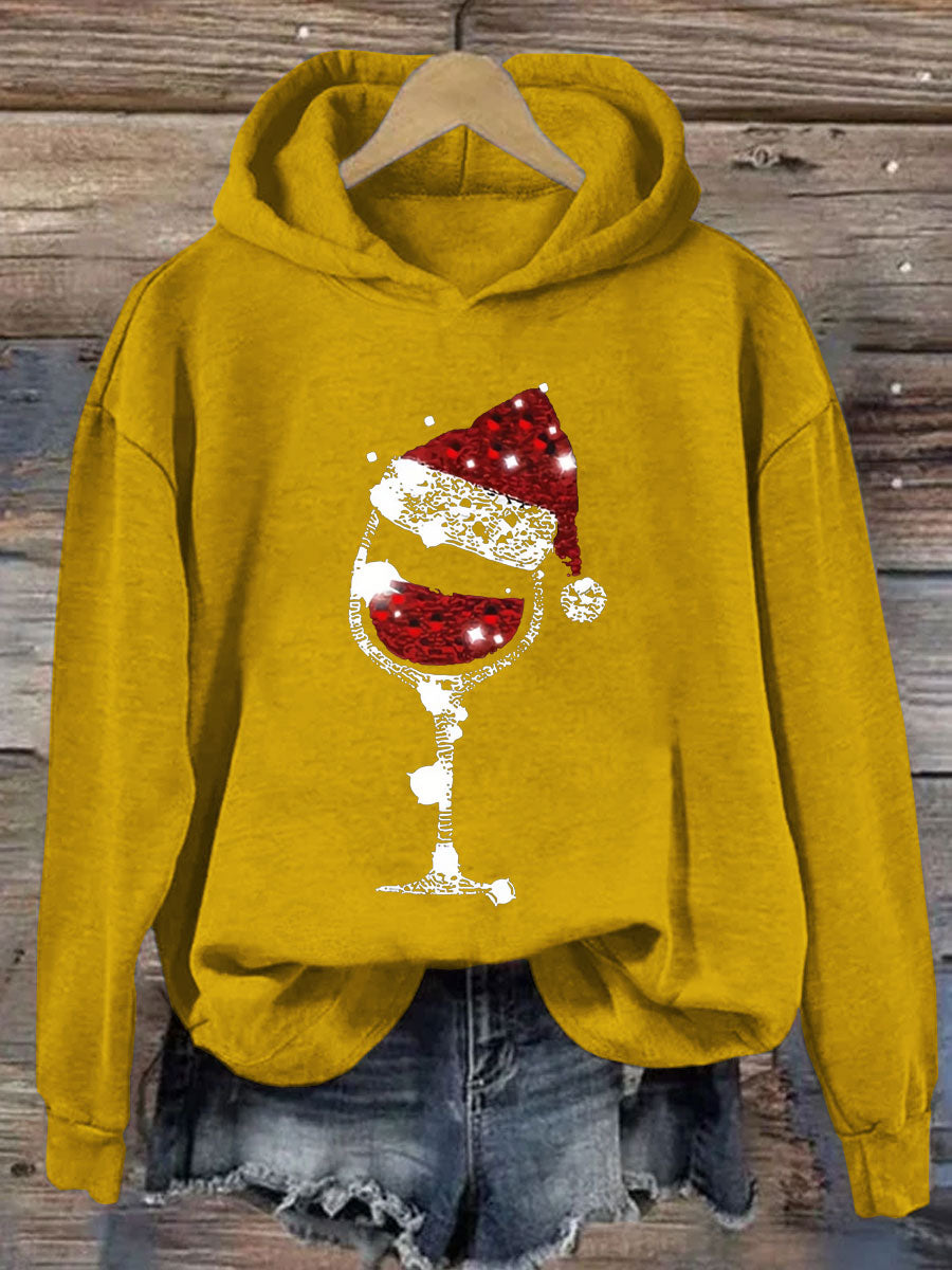 Christmas Wine Glasses Hoodie