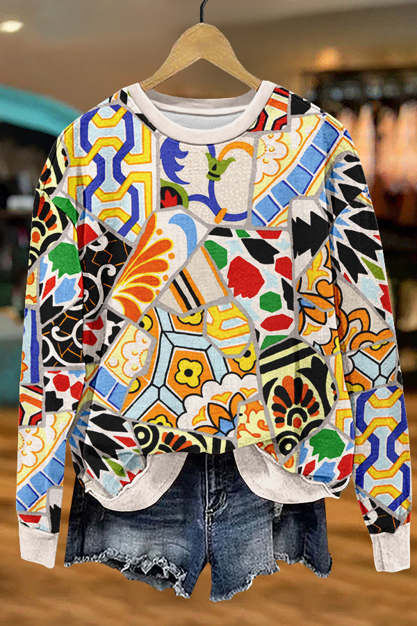 Unique Mardi Gras Print Sweatshirt