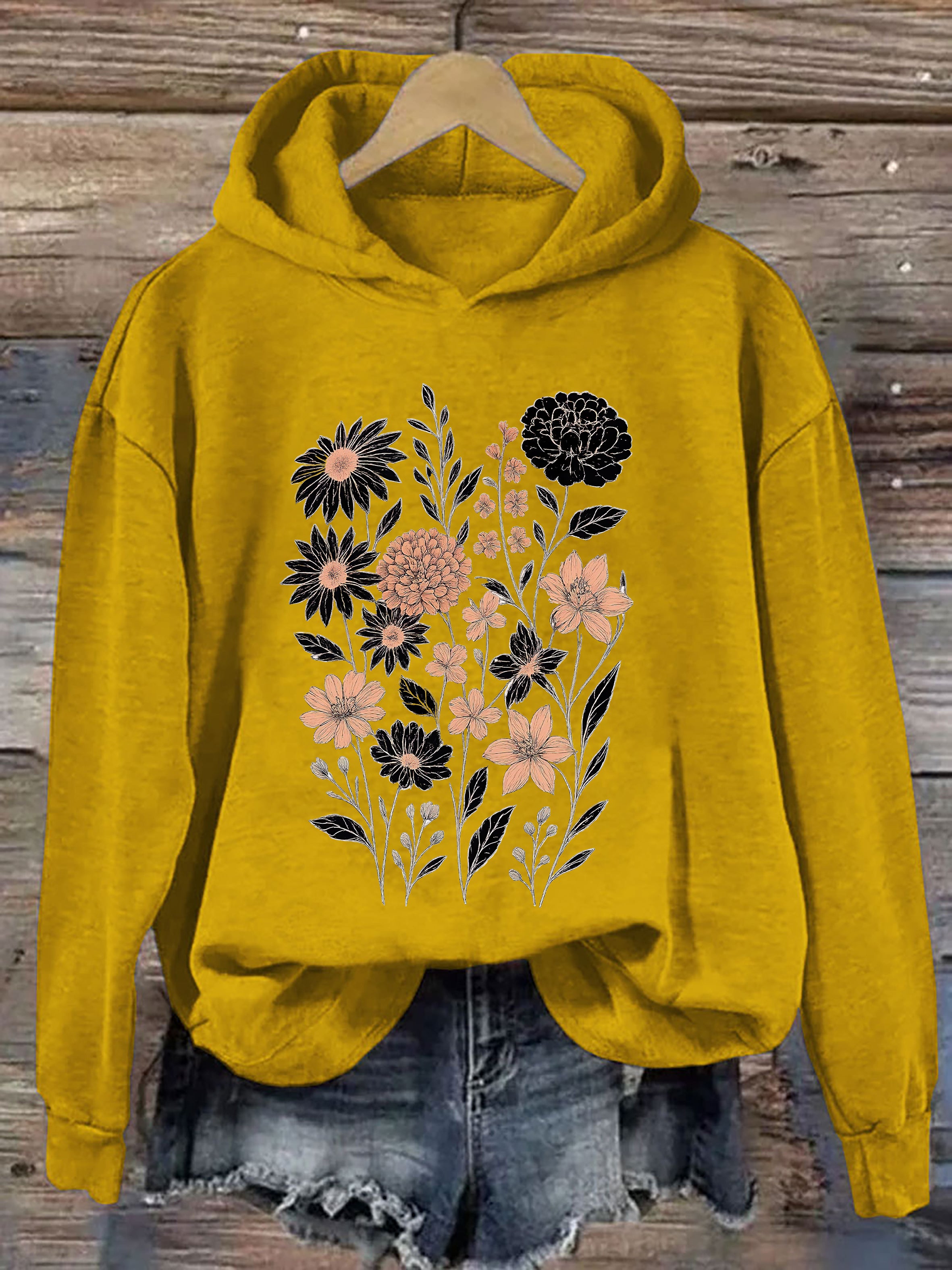 Vintage Pressed Flowers Hoodie