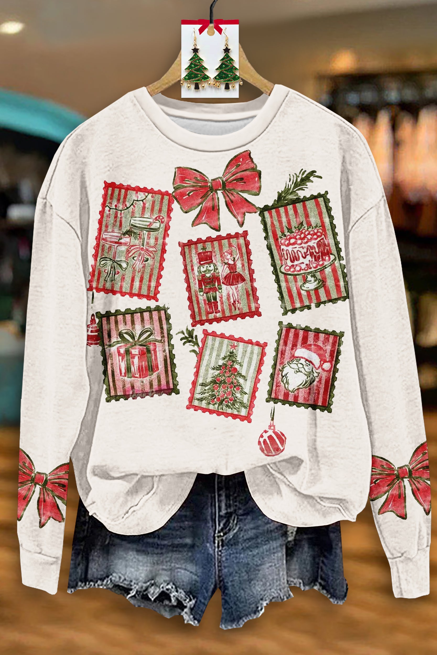 Christmas Nutcracker Bow Sweatshirt