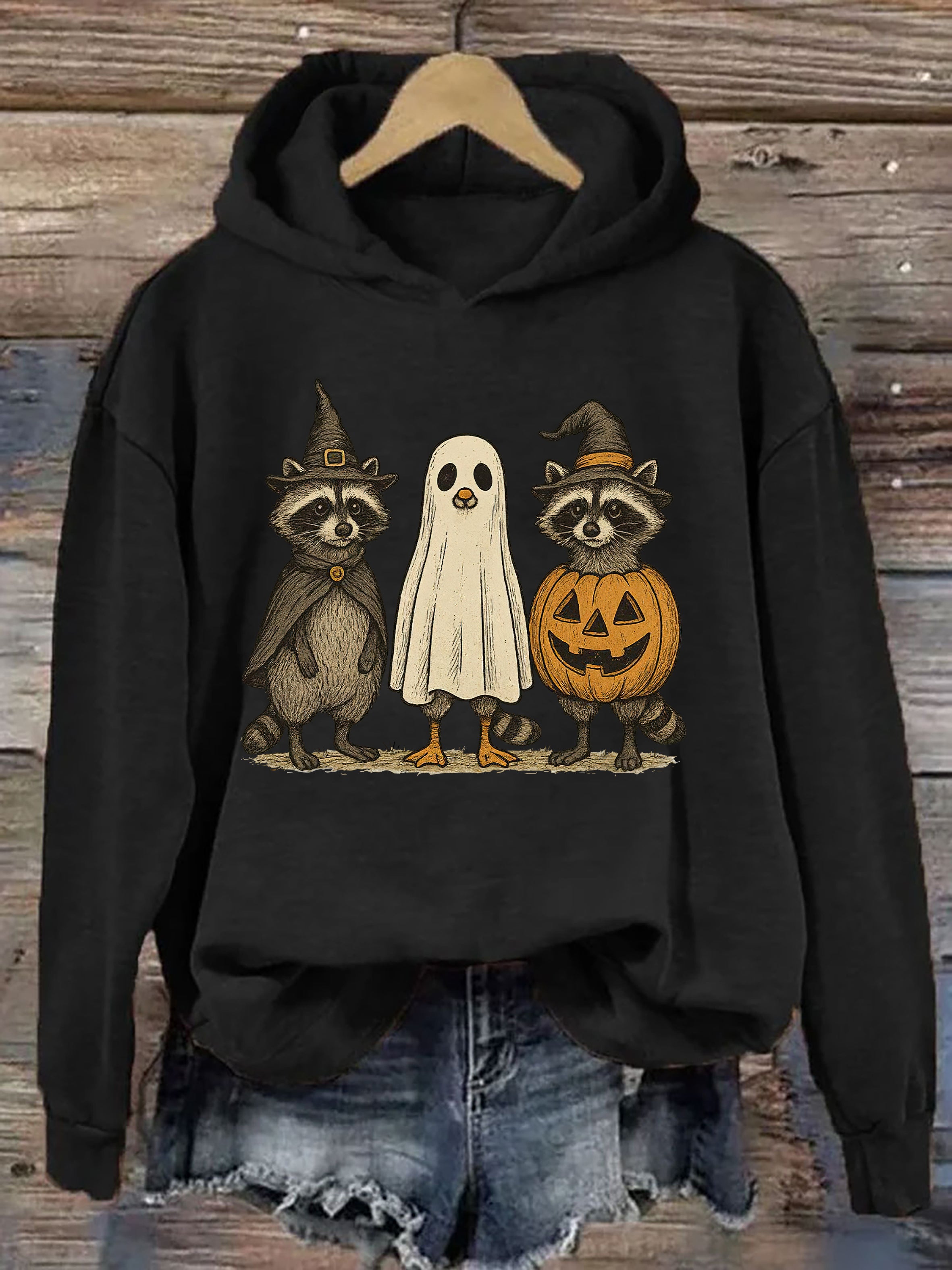 Boo Ghost Raccoon Hoodie